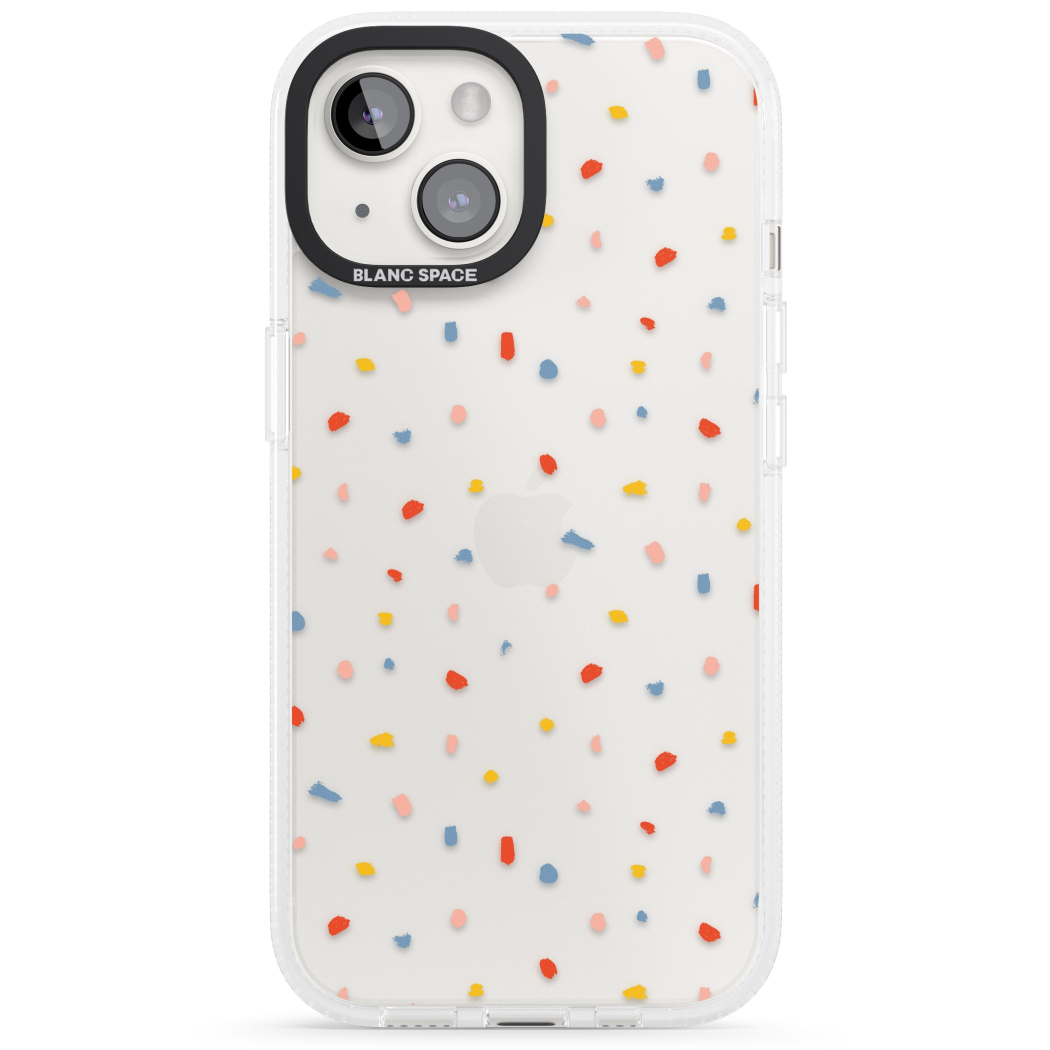 Small Confetti Print Clear iPhone 15 / 14 / 13 Clear Case Impact Air - Blanc Space