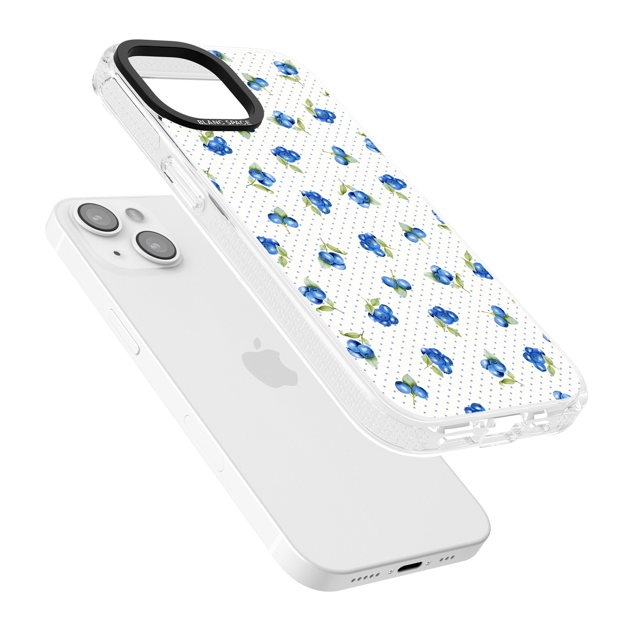 Blueberry Picnic iPhone 15 / 14 / 13 Clear Case Impact Air - Blanc Space