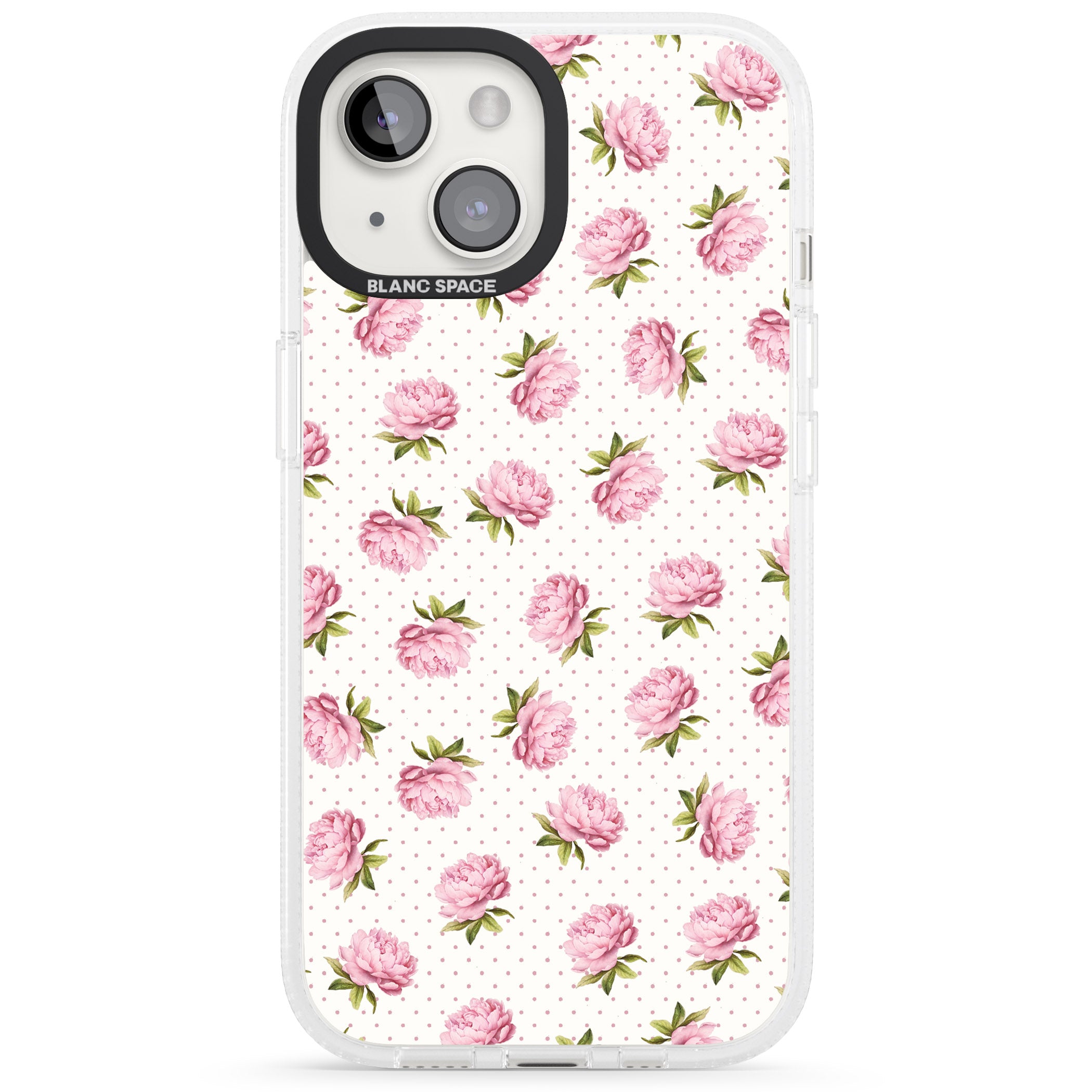 Soft Peonies iPhone 15 / 14 / 13 Clear Case Impact Air - Blanc Space
