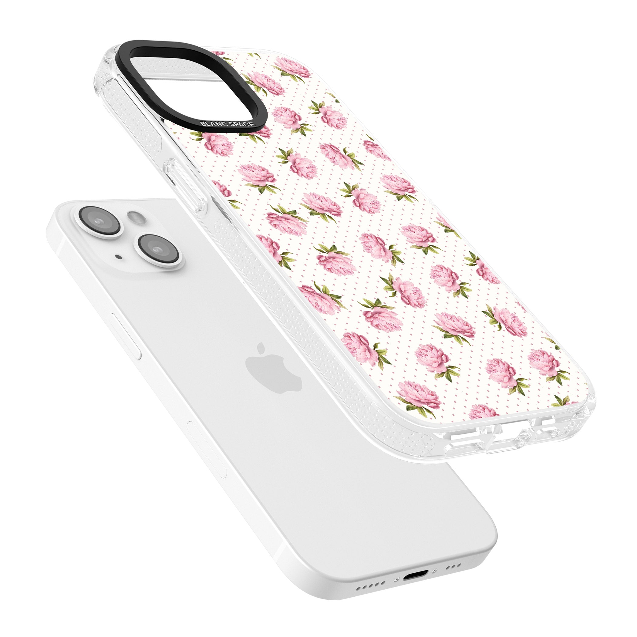 Soft Peonies iPhone 15 / 14 / 13 Clear Case Impact Air - Blanc Space