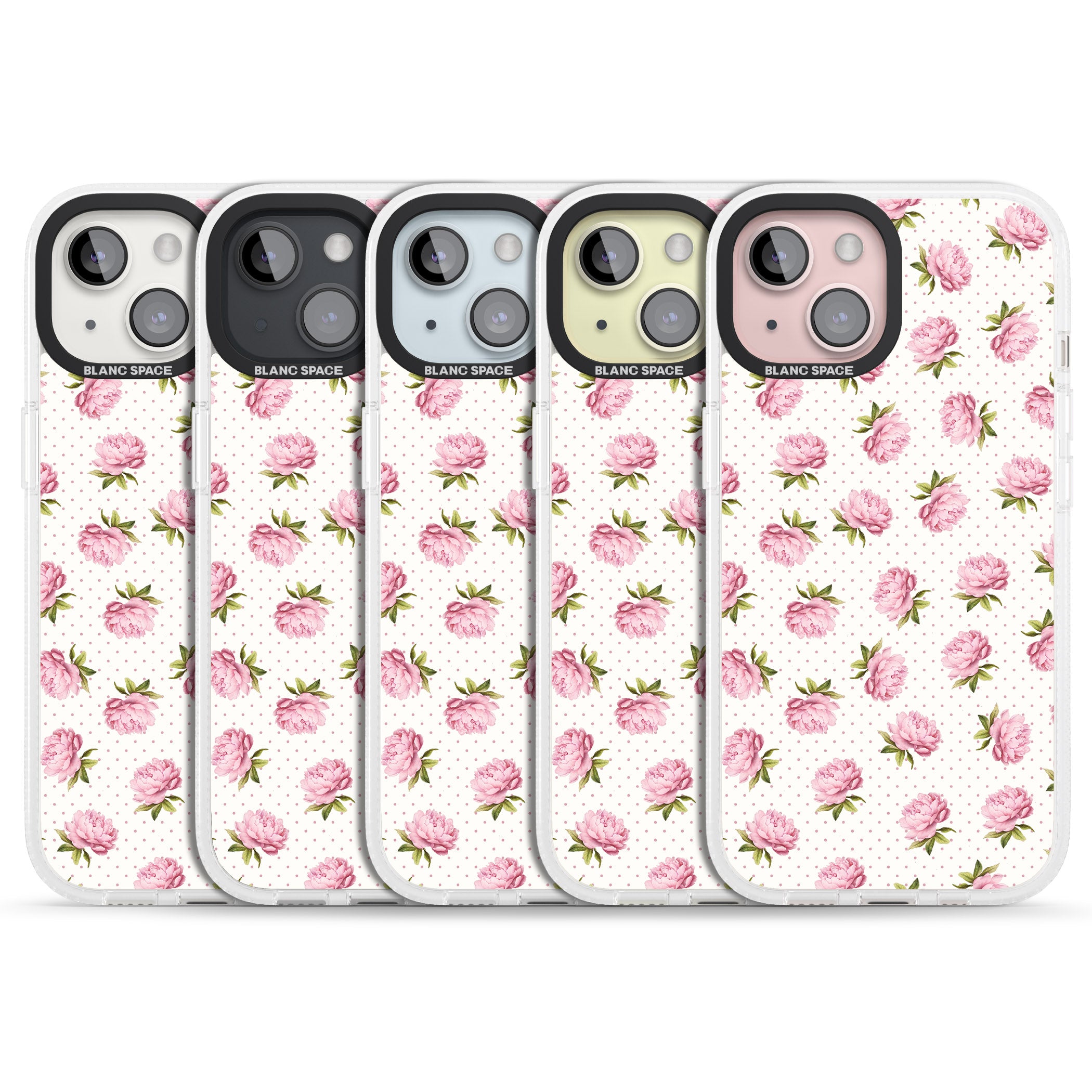 Soft Peonies iPhone 15 / 14 / 13 Clear Case Impact Air - Blanc Space