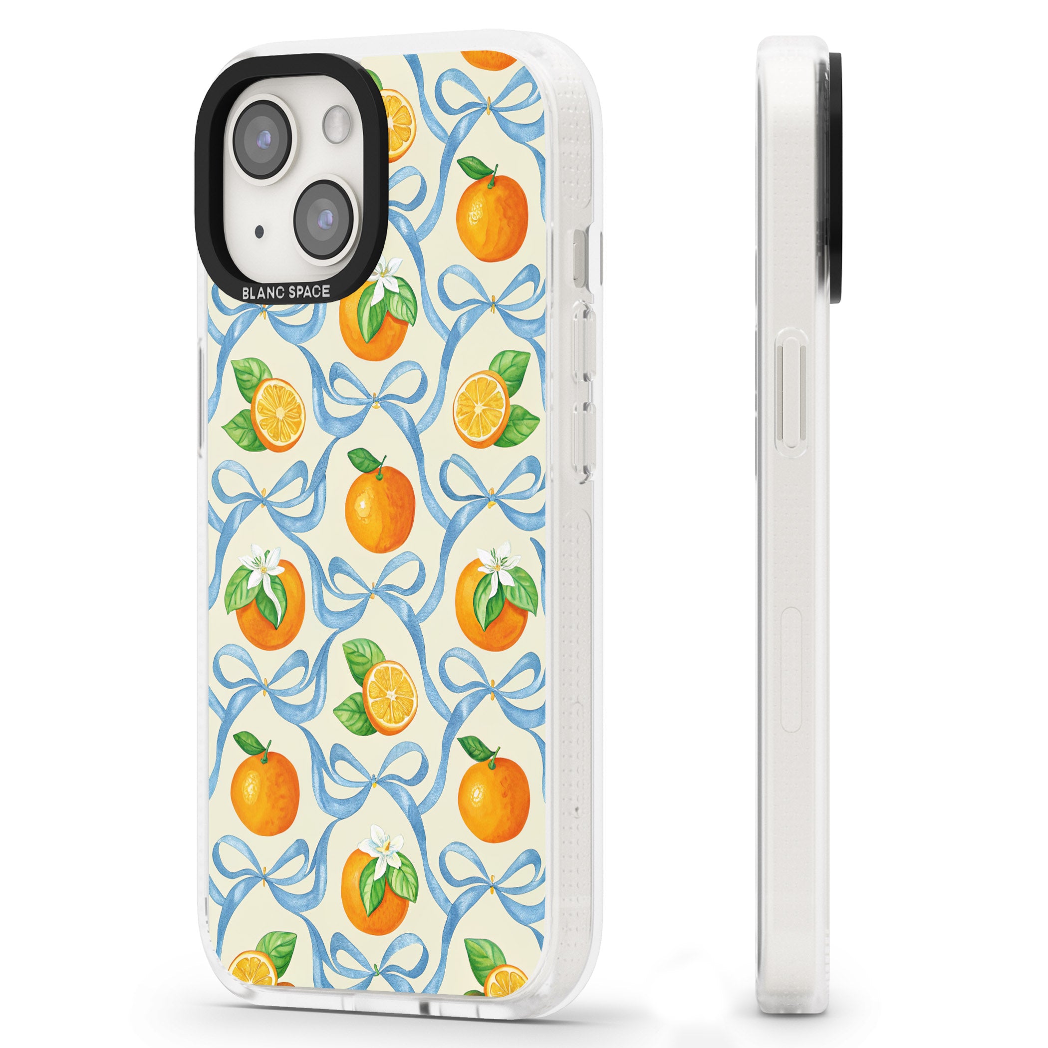 Bows & Clementines iPhone 15 / 14 / 13 Clear Case Impact Air - Blanc Space