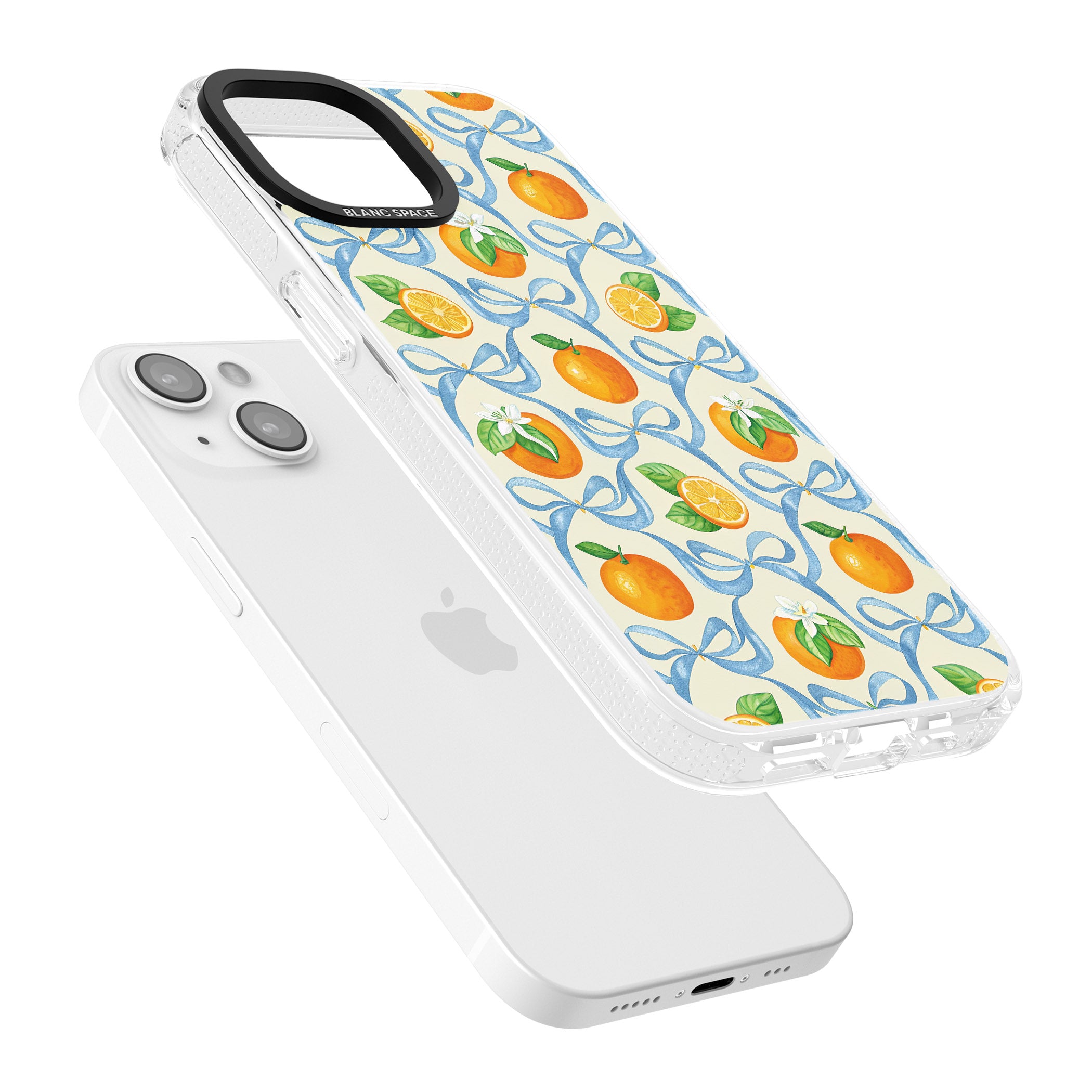 Bows & Clementines iPhone 15 / 14 / 13 Clear Case Impact Air - Blanc Space