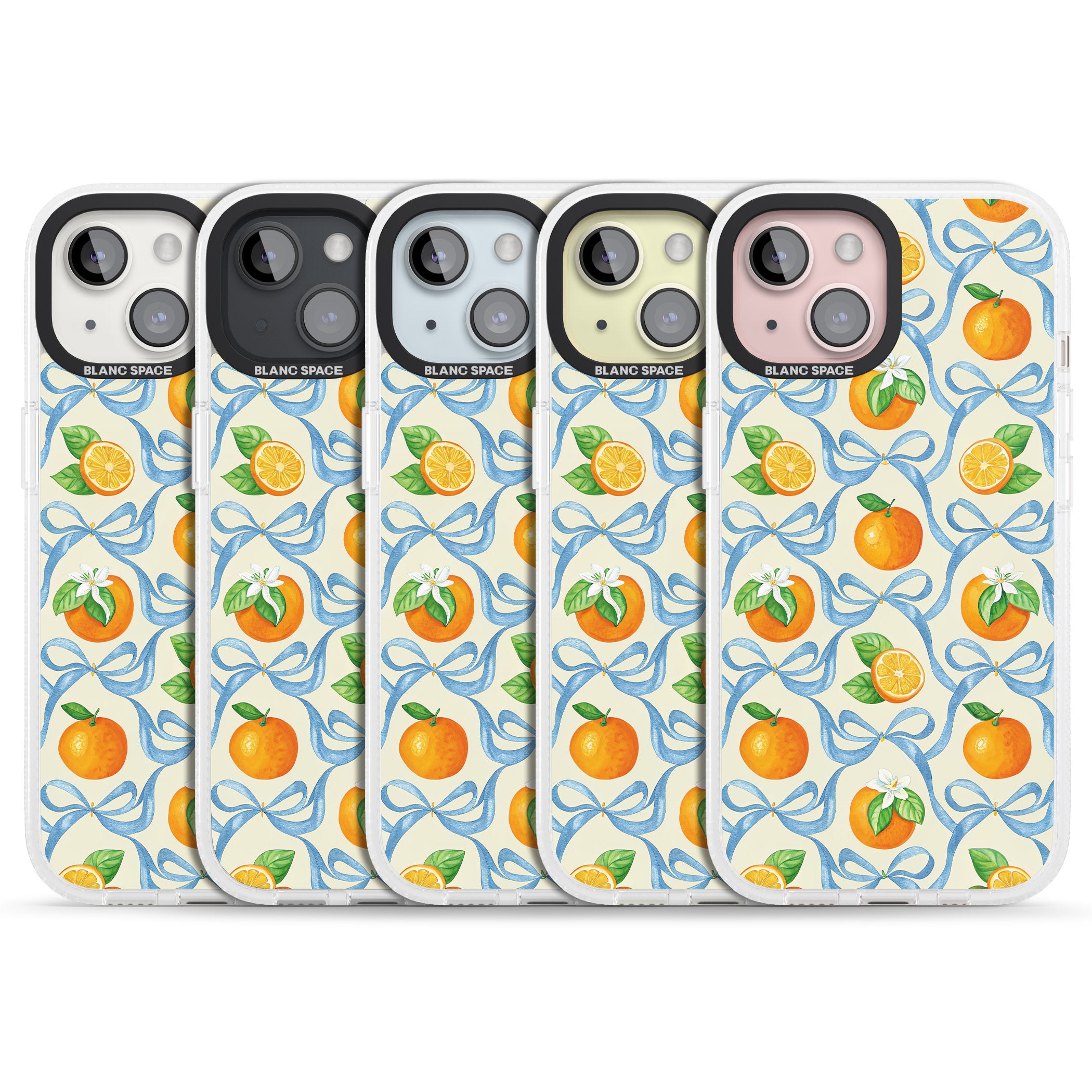 Bows & Clementines iPhone 15 / 14 / 13 Clear Case Impact Air - Blanc Space