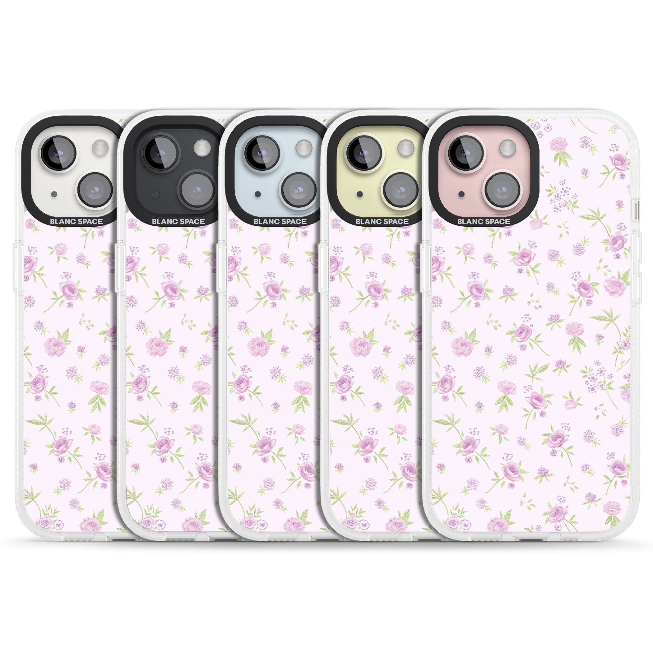 Pink Peonies iPhone 15 / 14 / 13 Clear Case Impact Air - Blanc Space