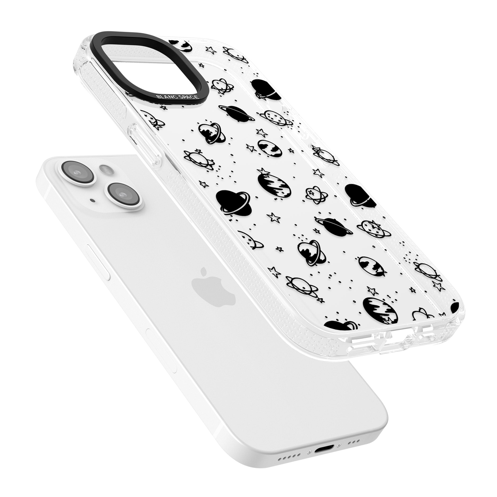 Planets iPhone 15 / 14 / 13 Clear Case Impact Air - Blanc Space