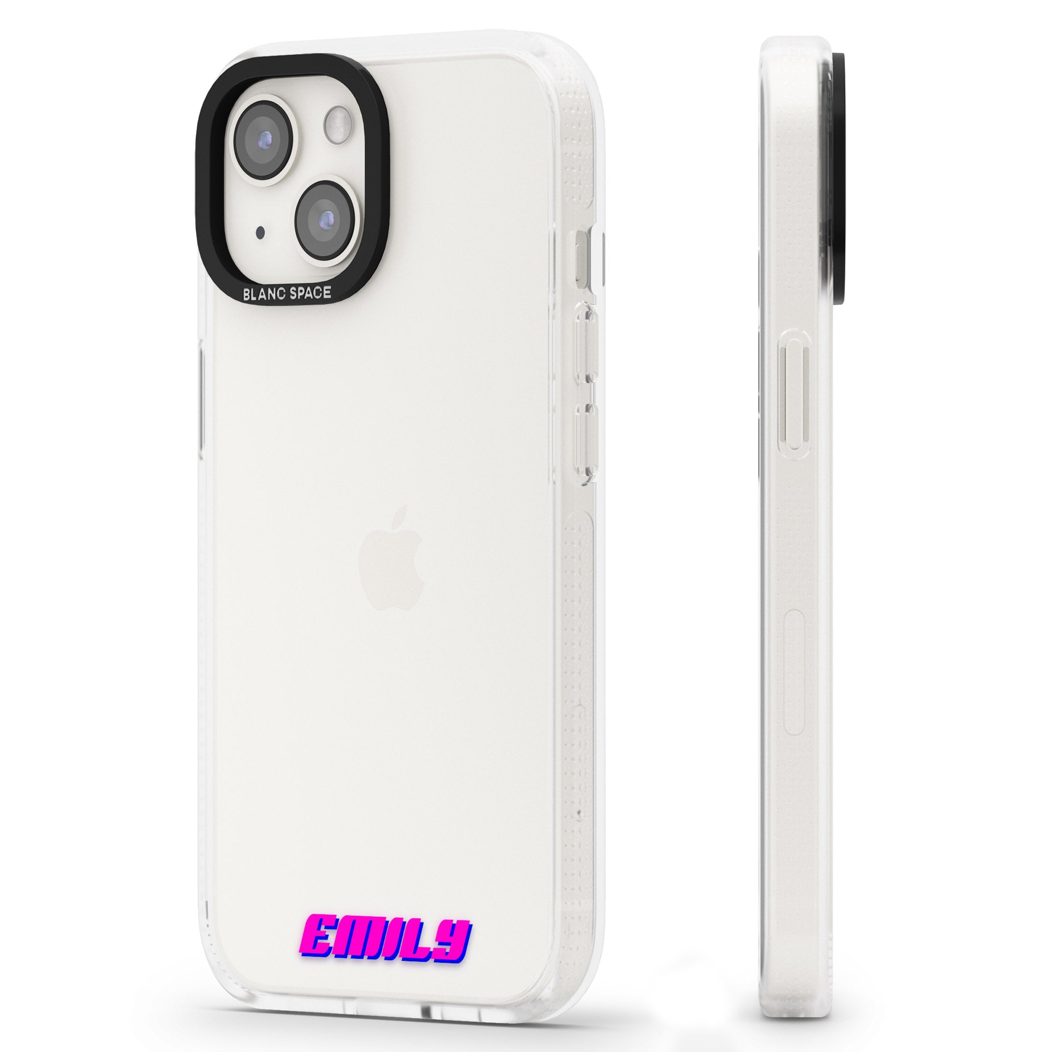 Personalised Clear Text 2C iPhone 15 / 14 / 13 Clear Case Impact Air - Blanc Space