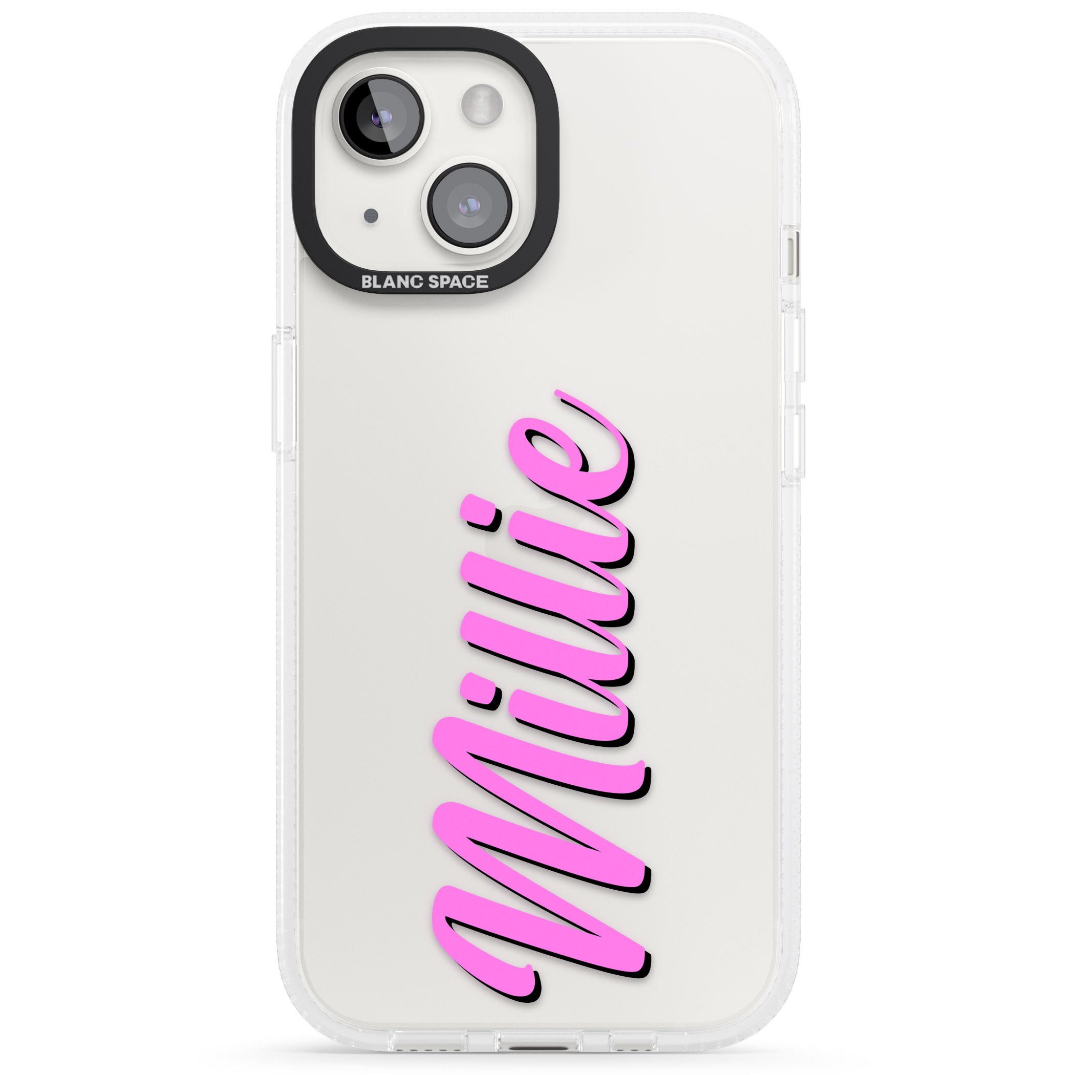 Personalised Clear Text 3C iPhone 15 / 14 / 13 Clear Case Impact Air - Blanc Space