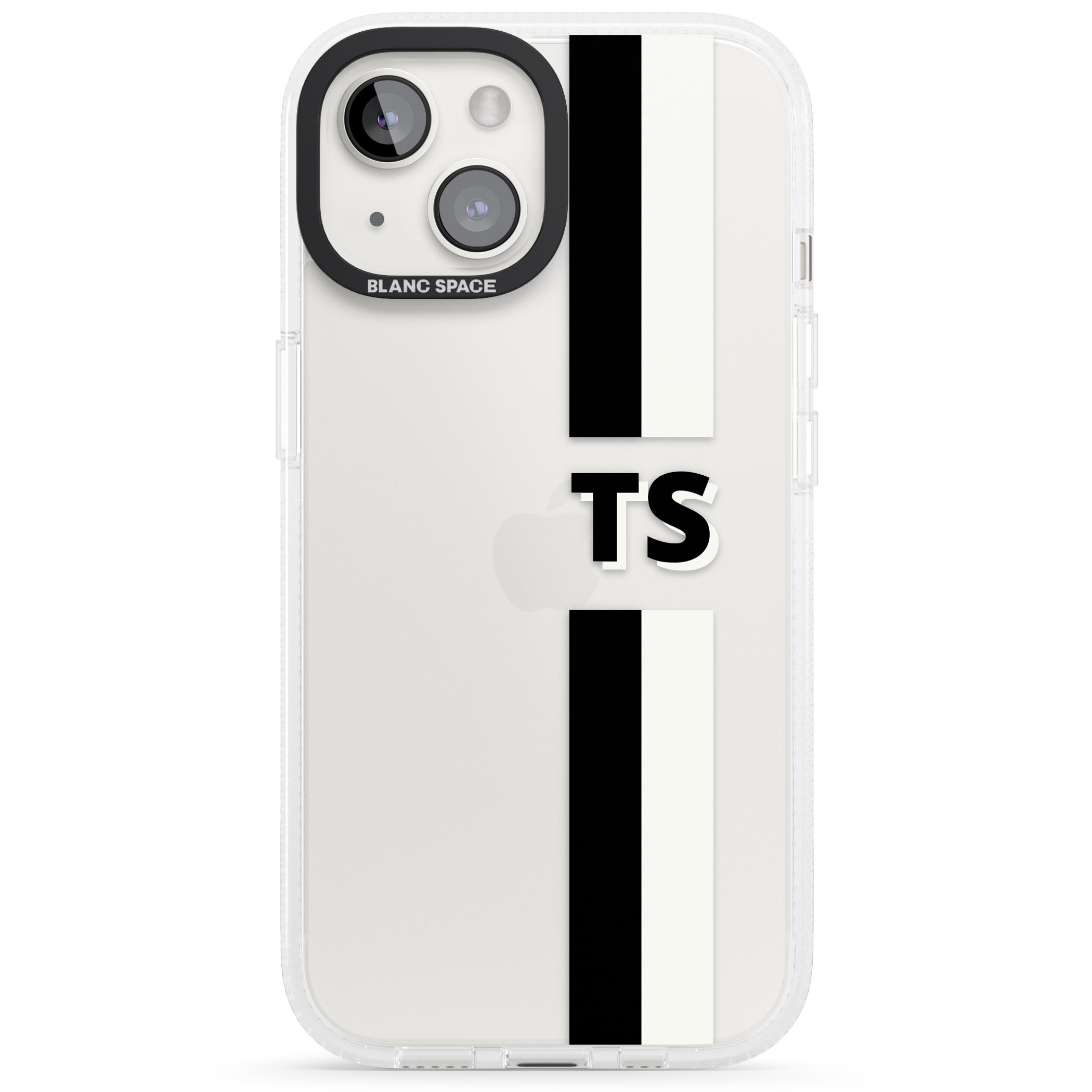 Personalised Clear Text 6A iPhone 15 / 14 / 13 Clear Case Impact Air - Blanc Space