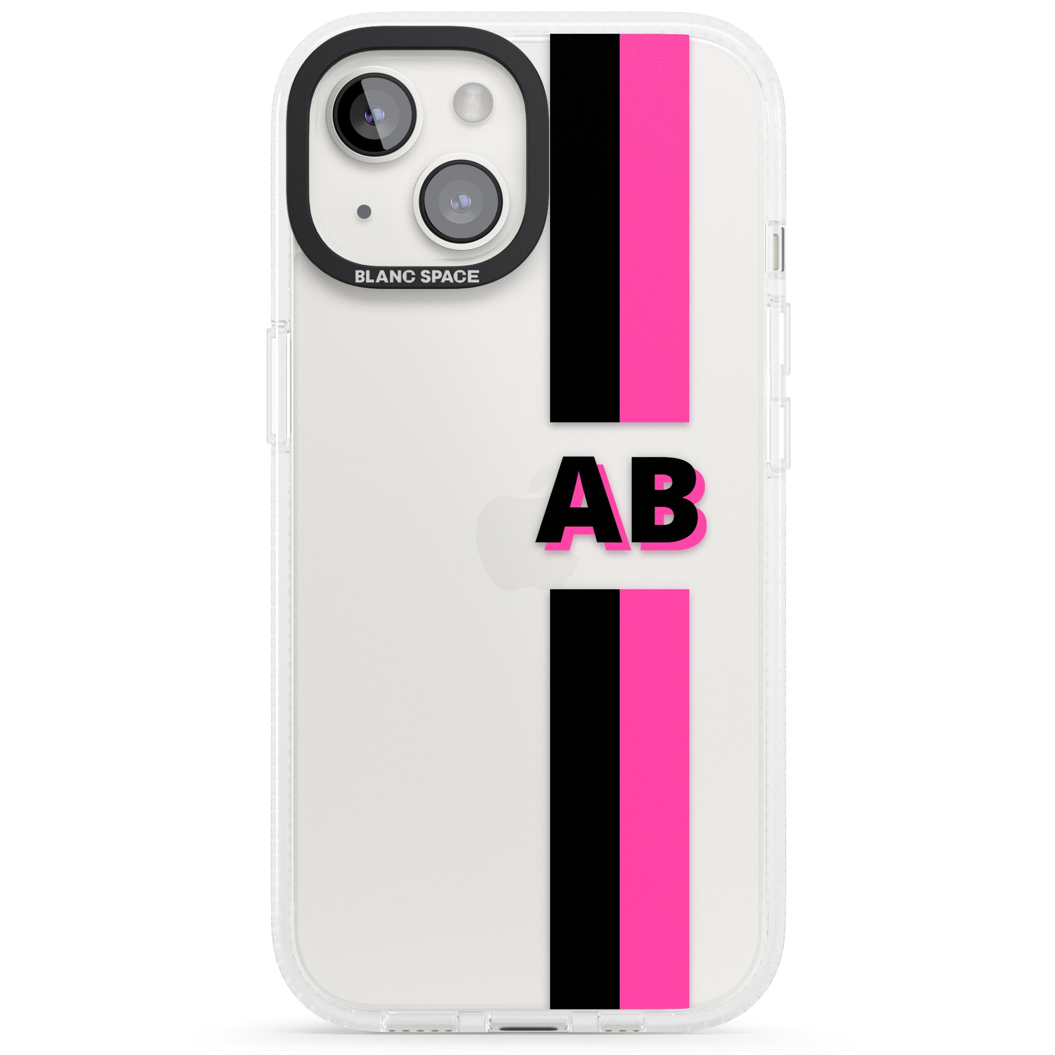 Personalised Clear Text 6D iPhone 15 / 14 / 13 Clear Case Impact Air - Blanc Space