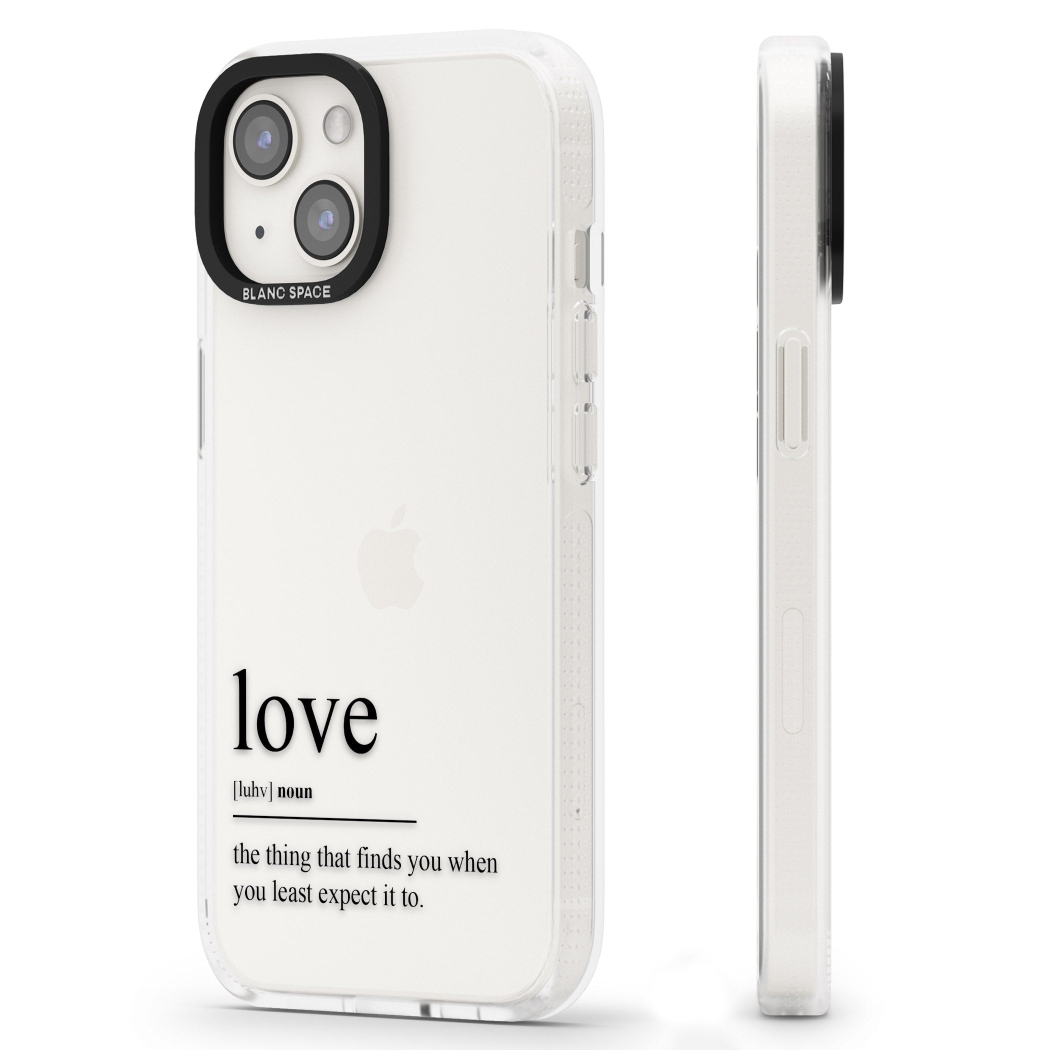 Love iPhone 15 / 14 / 13 Clear Case Impact Air - Blanc Space