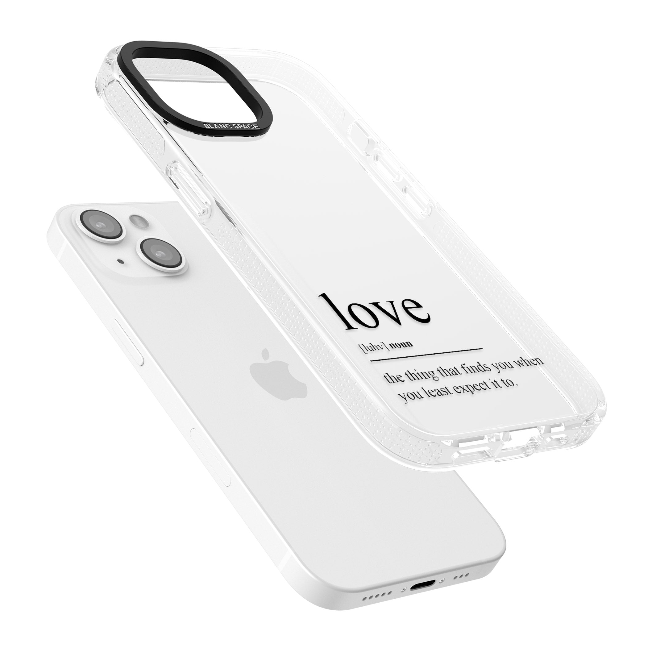 Love iPhone 15 / 14 / 13 Clear Case Impact Air - Blanc Space