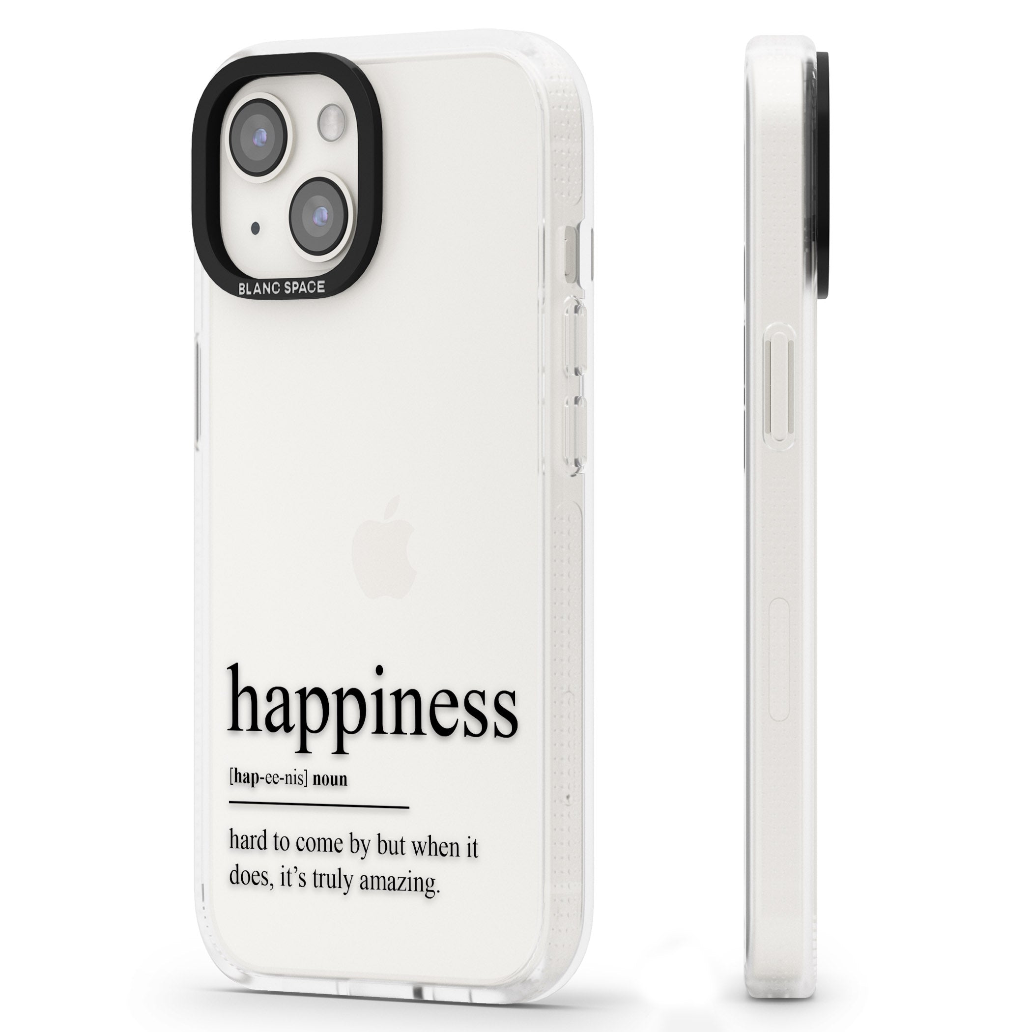 Happiness iPhone 15 / 14 / 13 Clear Case Impact Air - Blanc Space