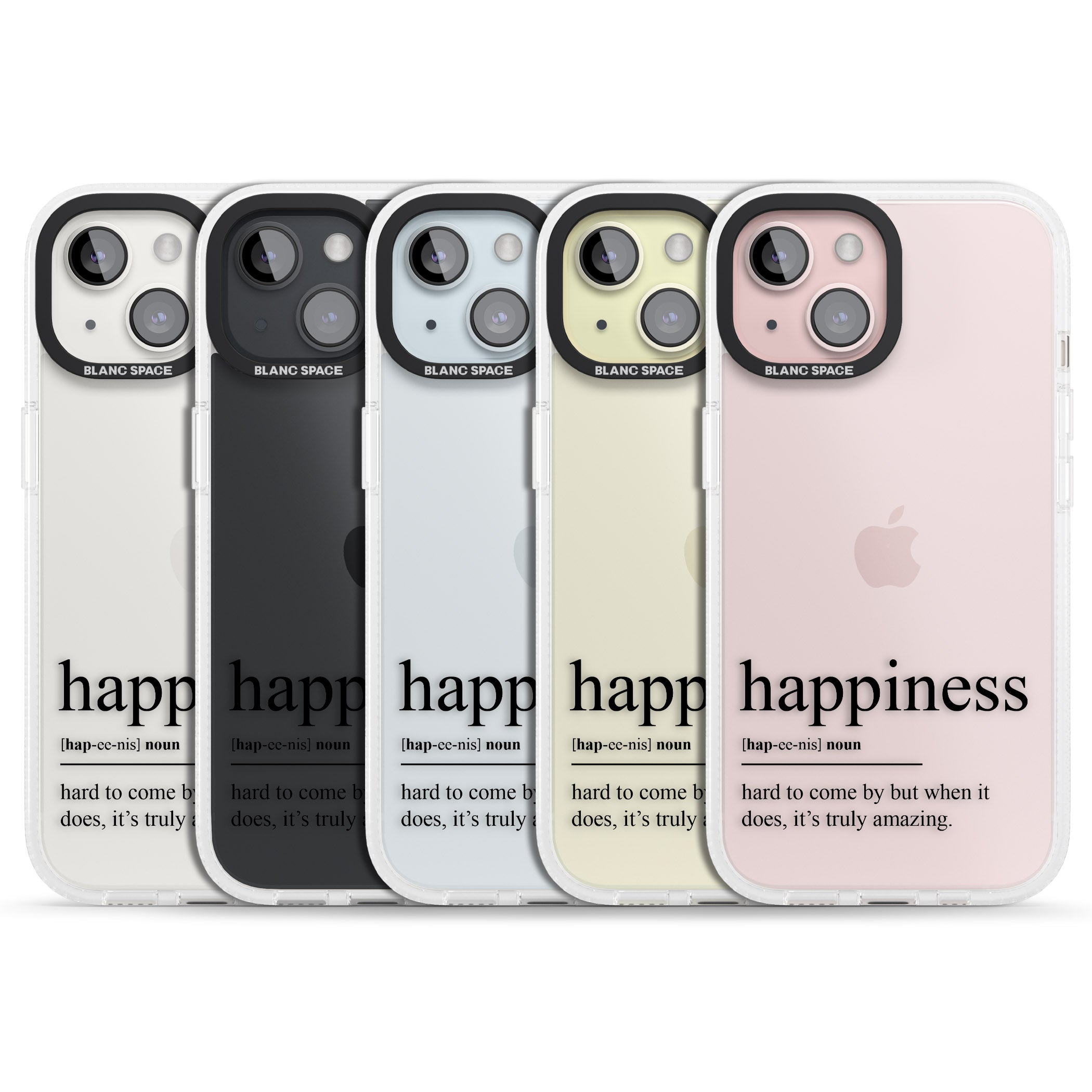 Happiness iPhone 15 / 14 / 13 Clear Case Impact Air - Blanc Space