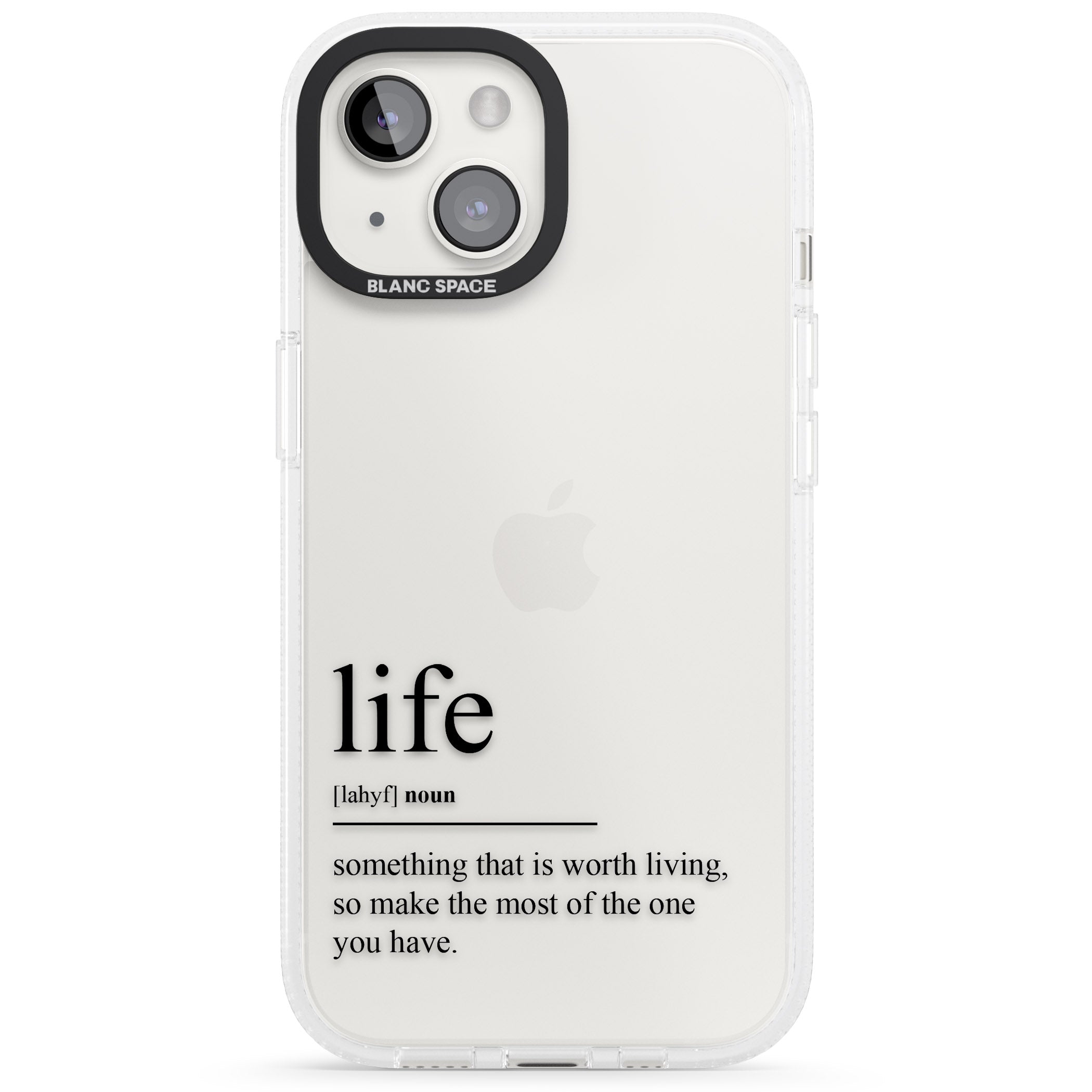 Life iPhone 15 / 14 / 13 Clear Case Impact Air - Blanc Space
