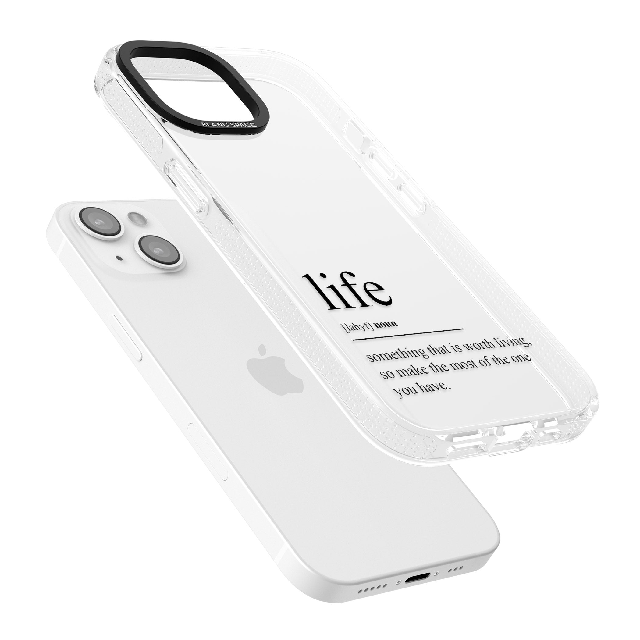 Life iPhone 15 / 14 / 13 Clear Case Impact Air - Blanc Space