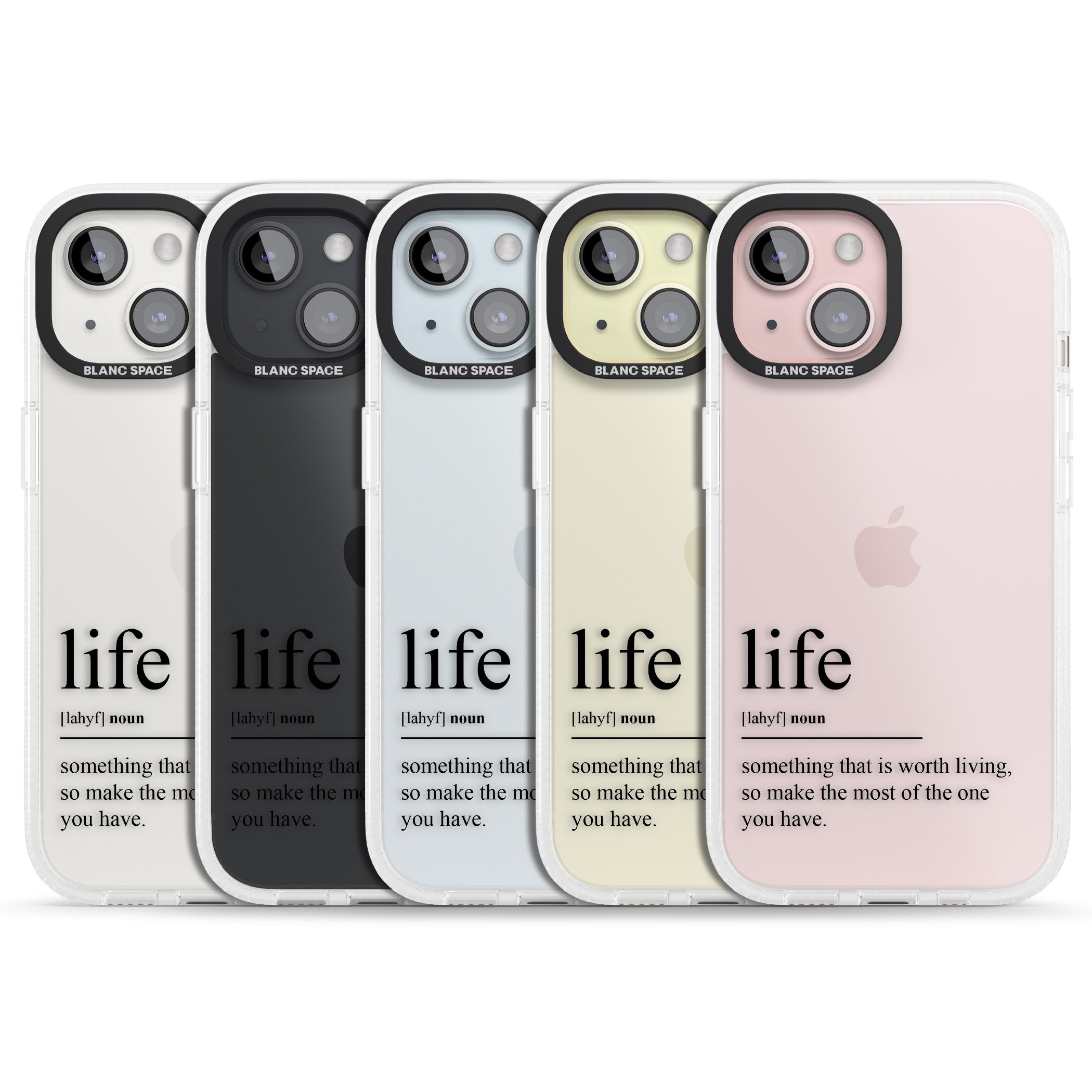 Life iPhone 15 / 14 / 13 Clear Case Impact Air - Blanc Space