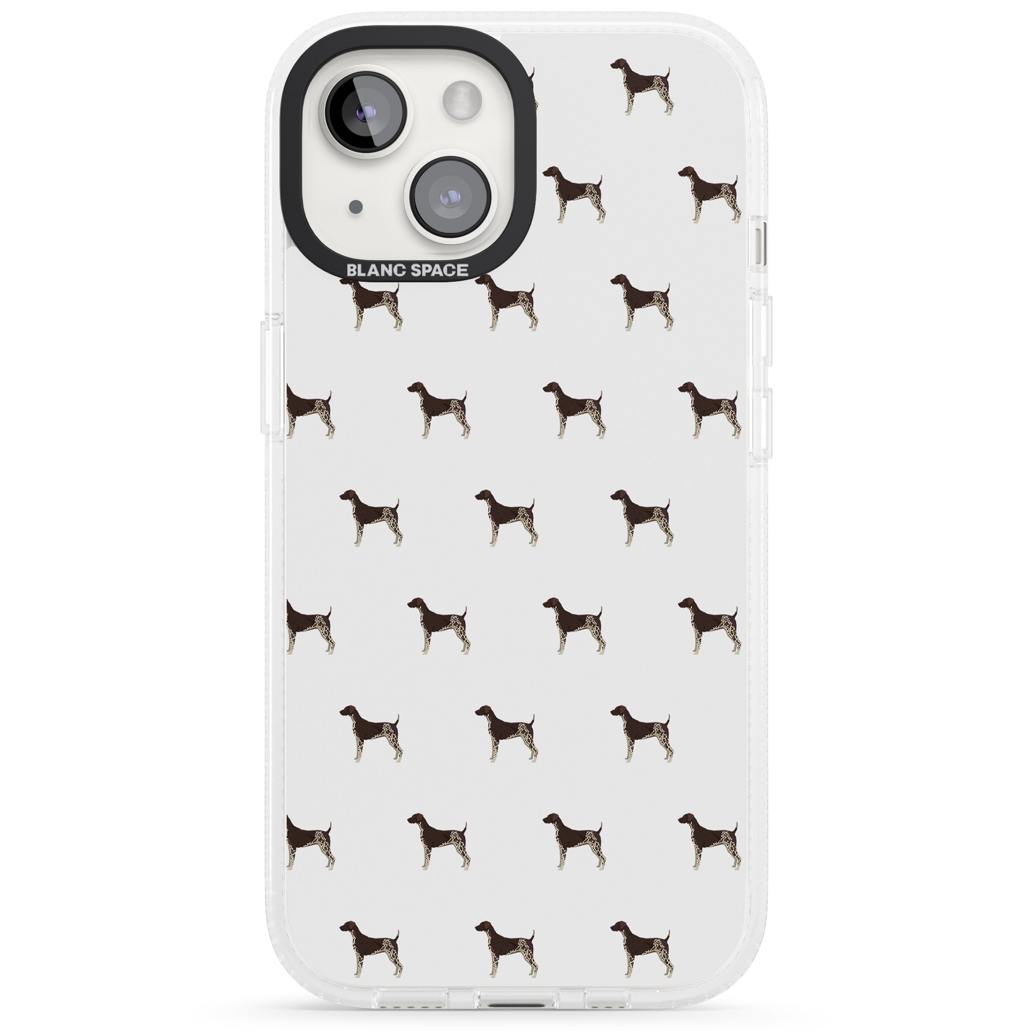 German Shorthaired Pointer Dog Pattern iPhone 15 / 14 / 13 Clear Case Impact Air - Blanc Space