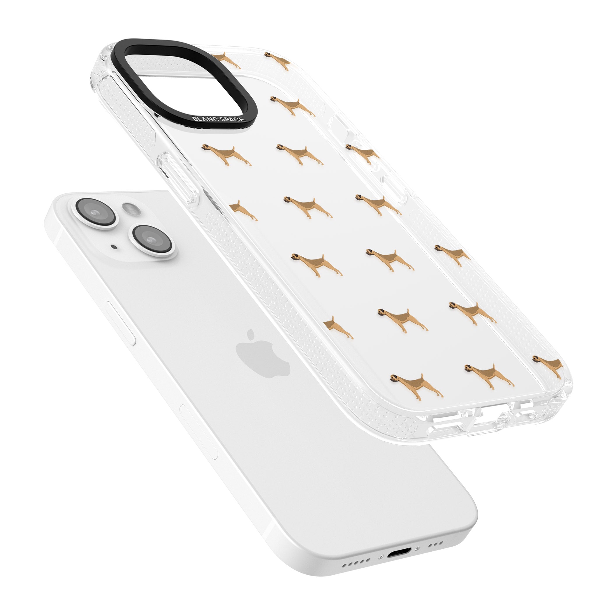 Border Terrier Dog Pattern Clear iPhone 15 / 14 / 13 Clear Case Impact Air - Blanc Space