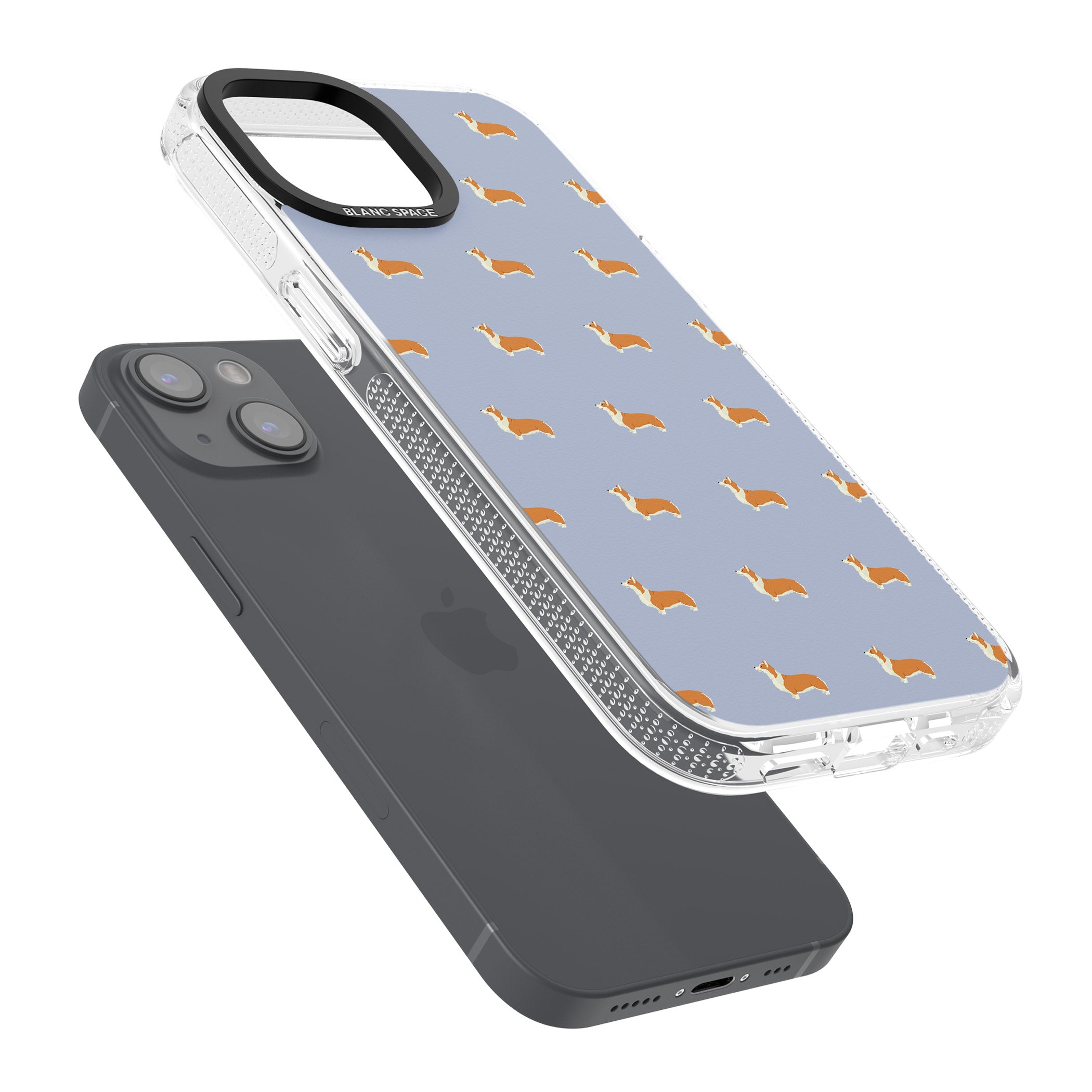 Pembroke Welsh Corgi Dog Pattern iPhone 15 / 14 / 13 Clear Case Impact Air - Blanc Space