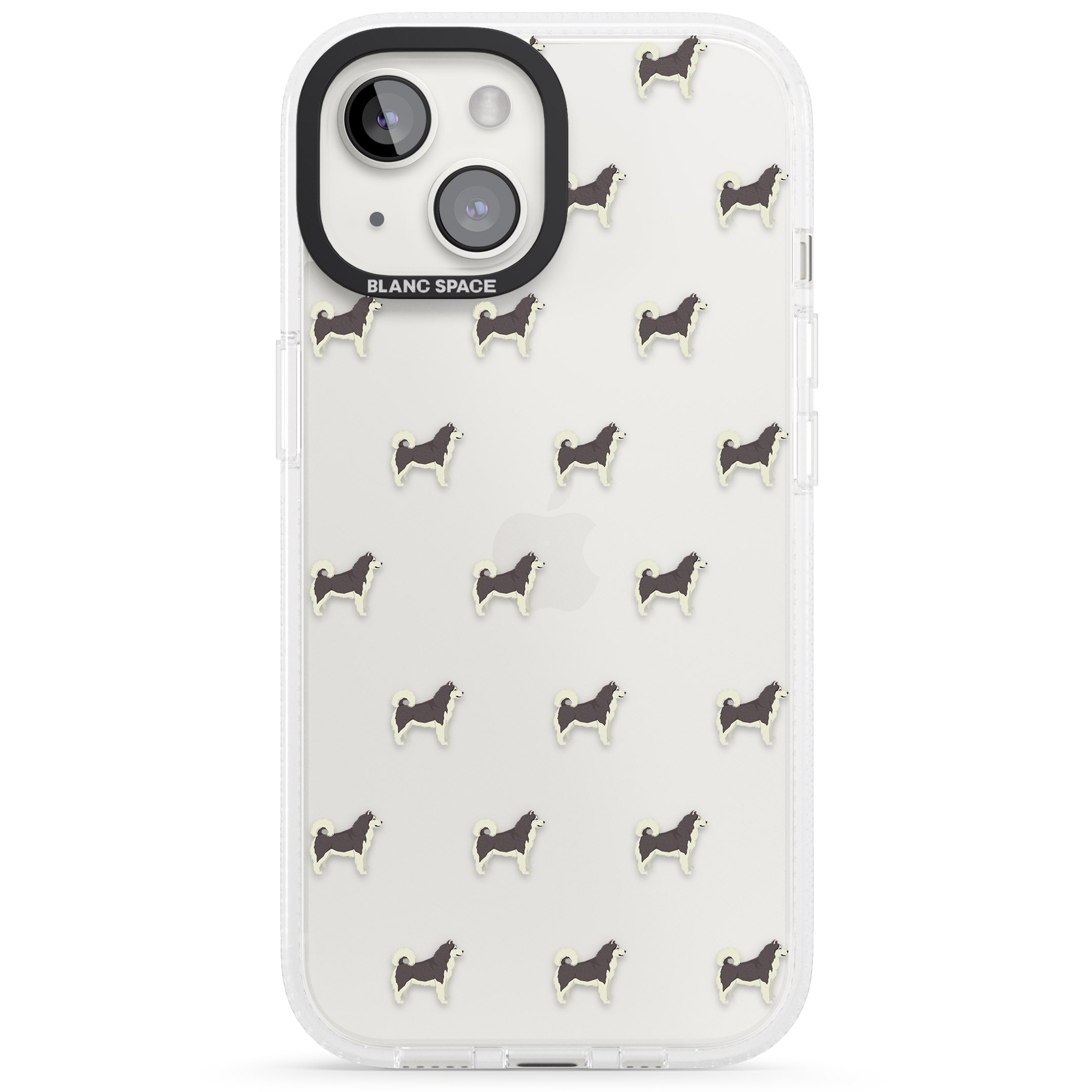 Alaskan Malamute Dog Pattern Clear iPhone 15 / 14 / 13 Clear Case Impact Air - Blanc Space
