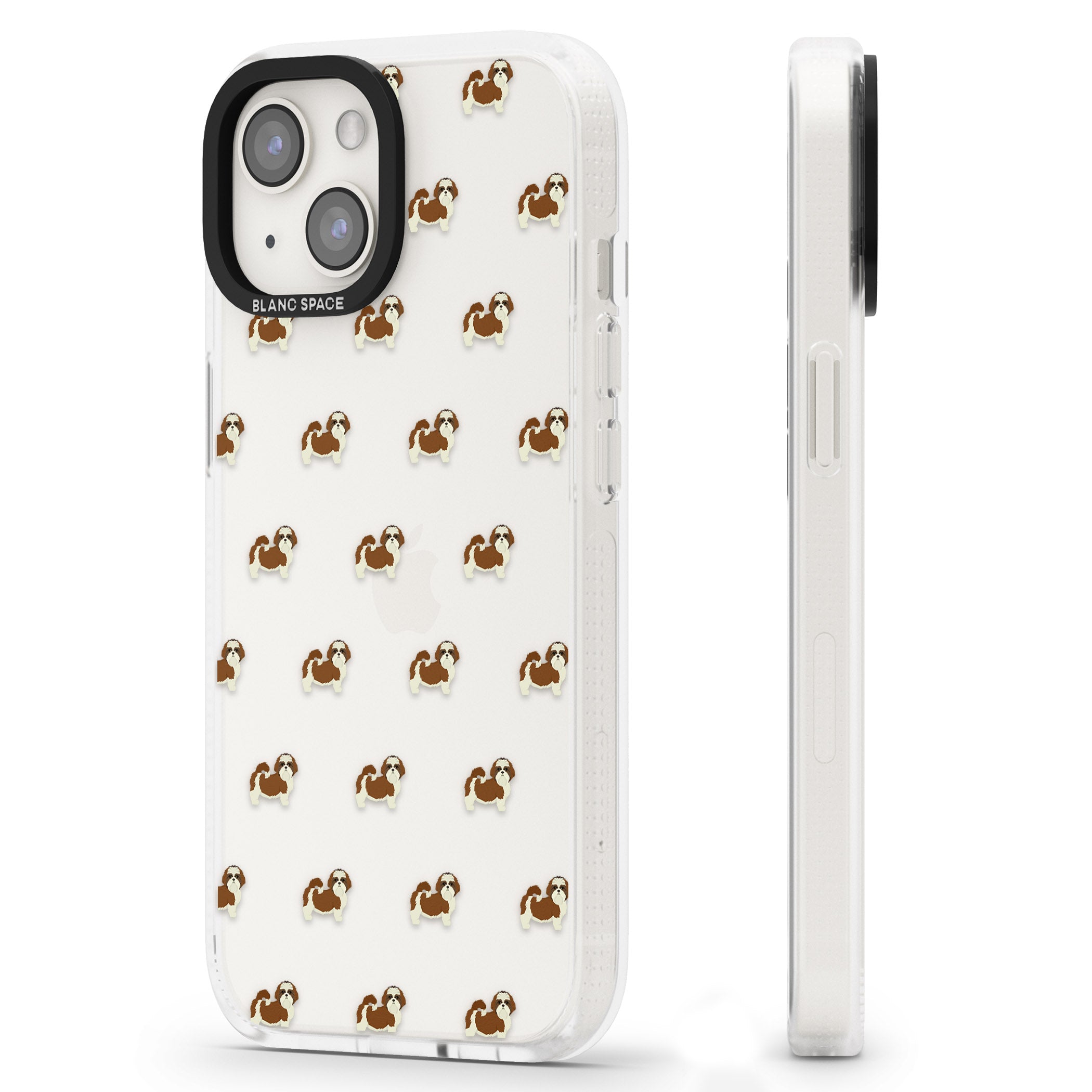 Shih Tzu Dog Pattern Clear iPhone 15 / 14 / 13 Clear Case Impact Air - Blanc Space