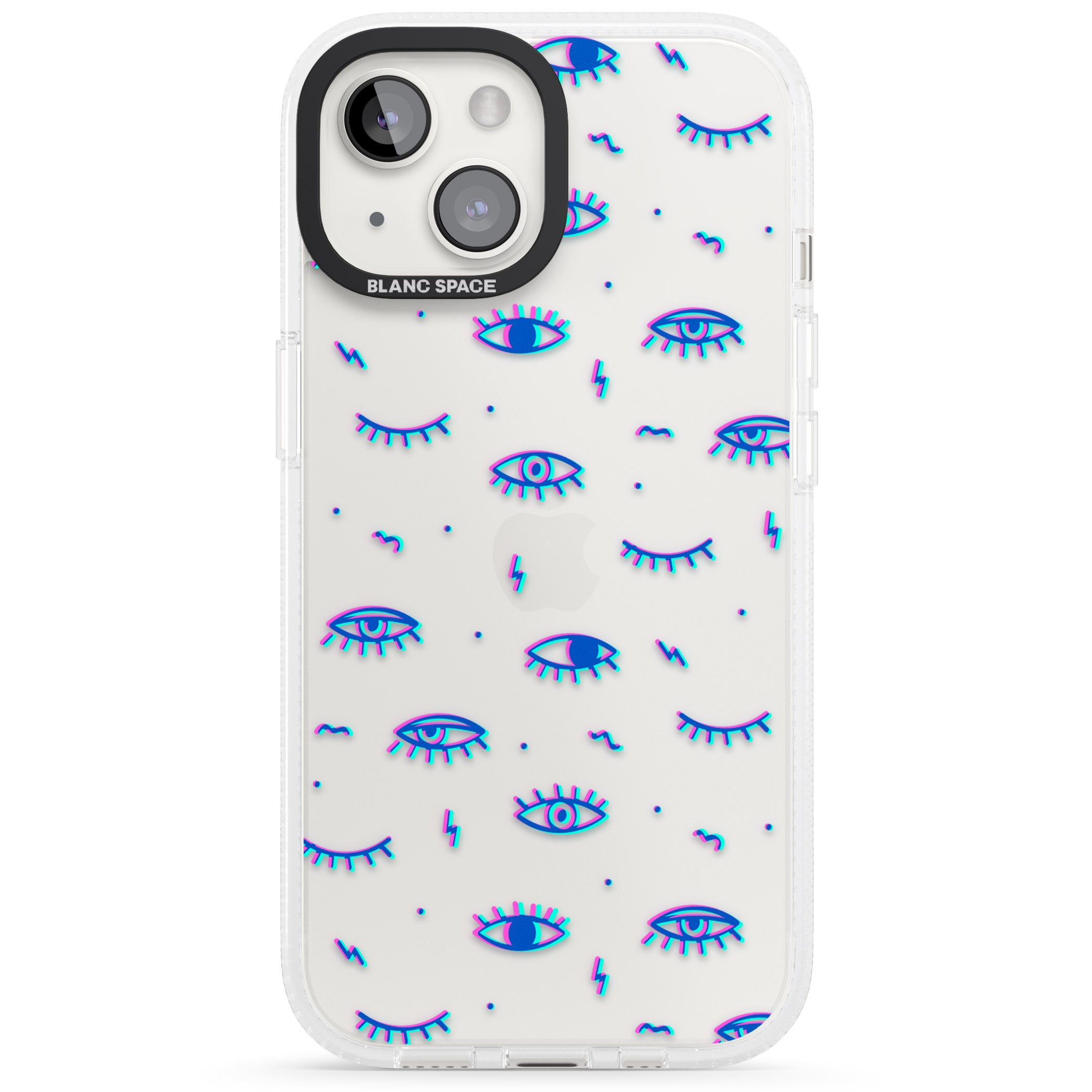 Duotone Psychedelic Eyes iPhone 15 / 14 / 13 Clear Case Impact Air - Blanc Space