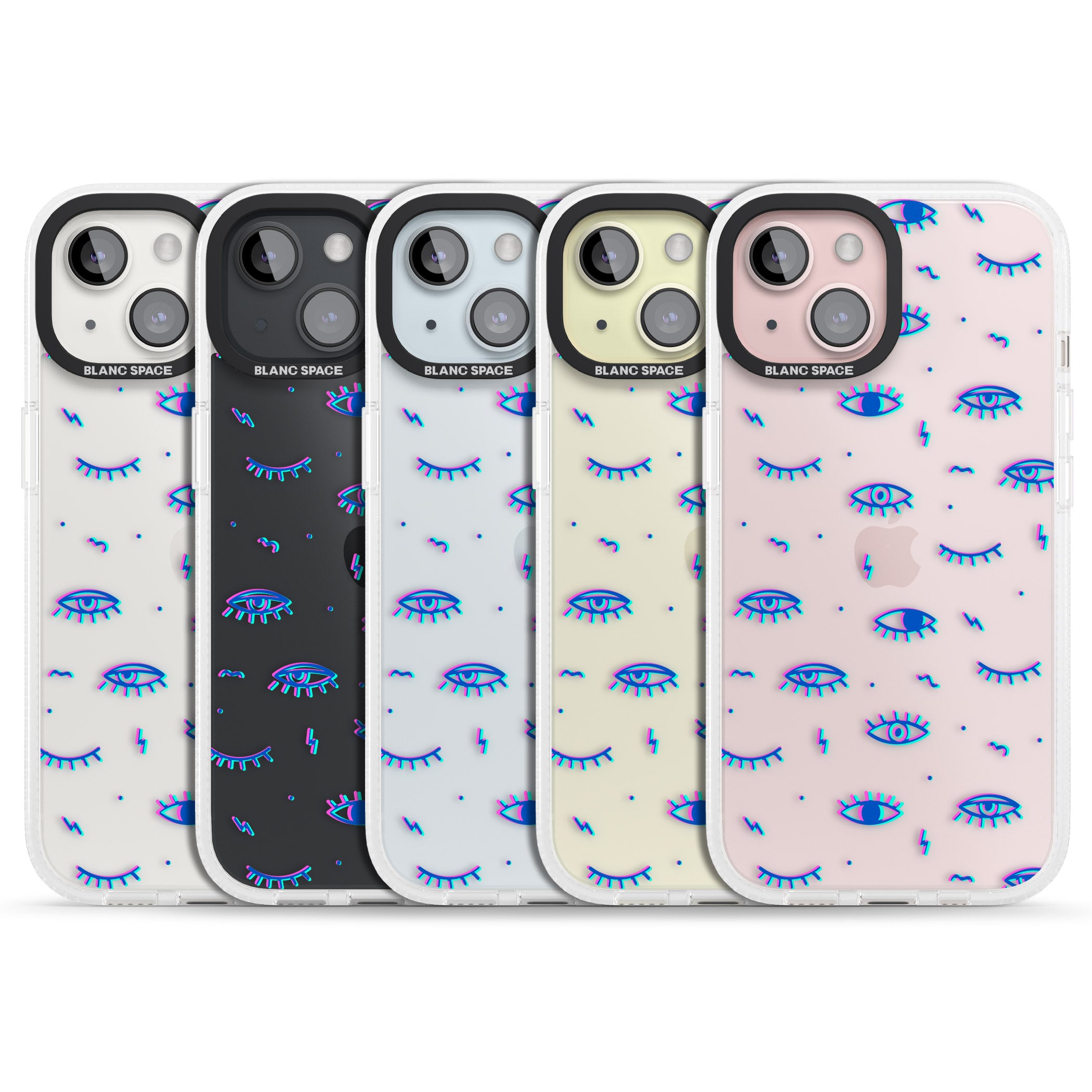 Duotone Psychedelic Eyes iPhone 15 / 14 / 13 Clear Case Impact Air - Blanc Space