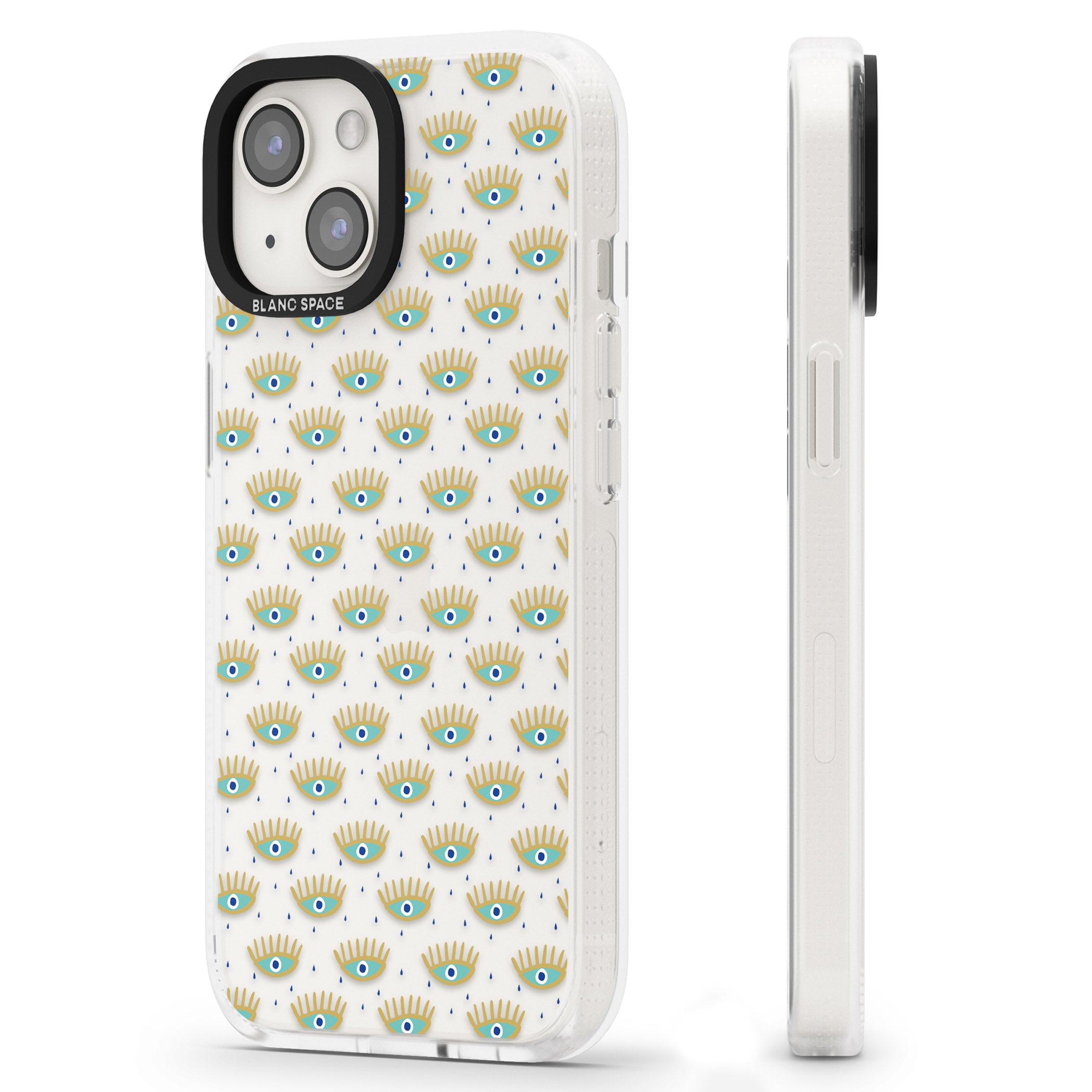 Crying Eyes (Clear) Psychedelic Eyes Pattern iPhone 15 / 14 / 13 Clear Case Impact Air - Blanc Space