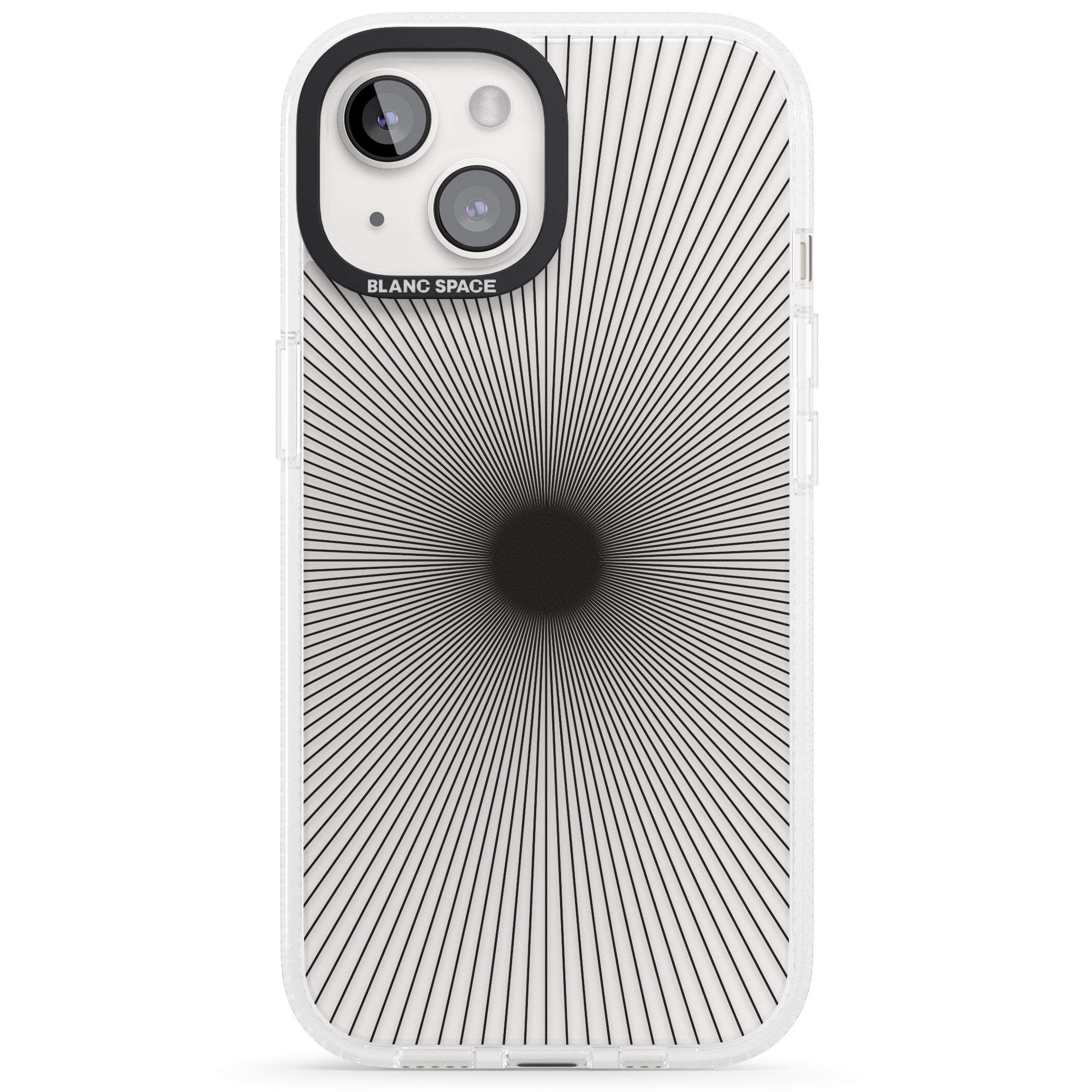 Abstract Lines: Sunburst iPhone 15 / 14 / 13 Clear Case Impact Air - Blanc Space