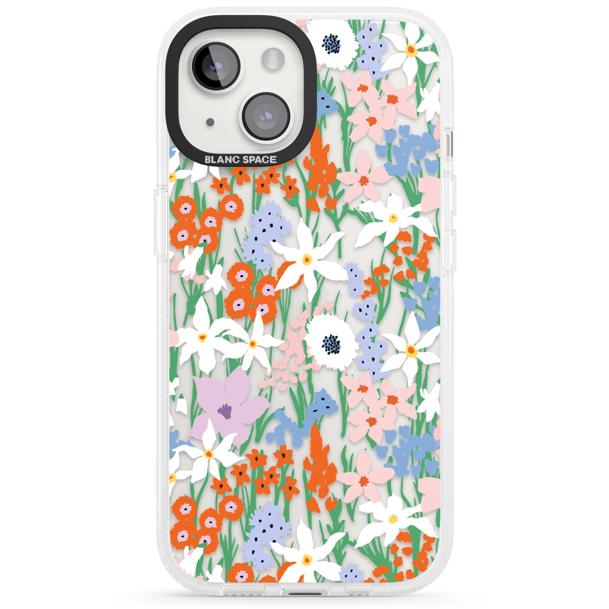 Springtime Meadow: Transparent iPhone 15 / 14 / 13 Clear Case Impact Air - Blanc Space