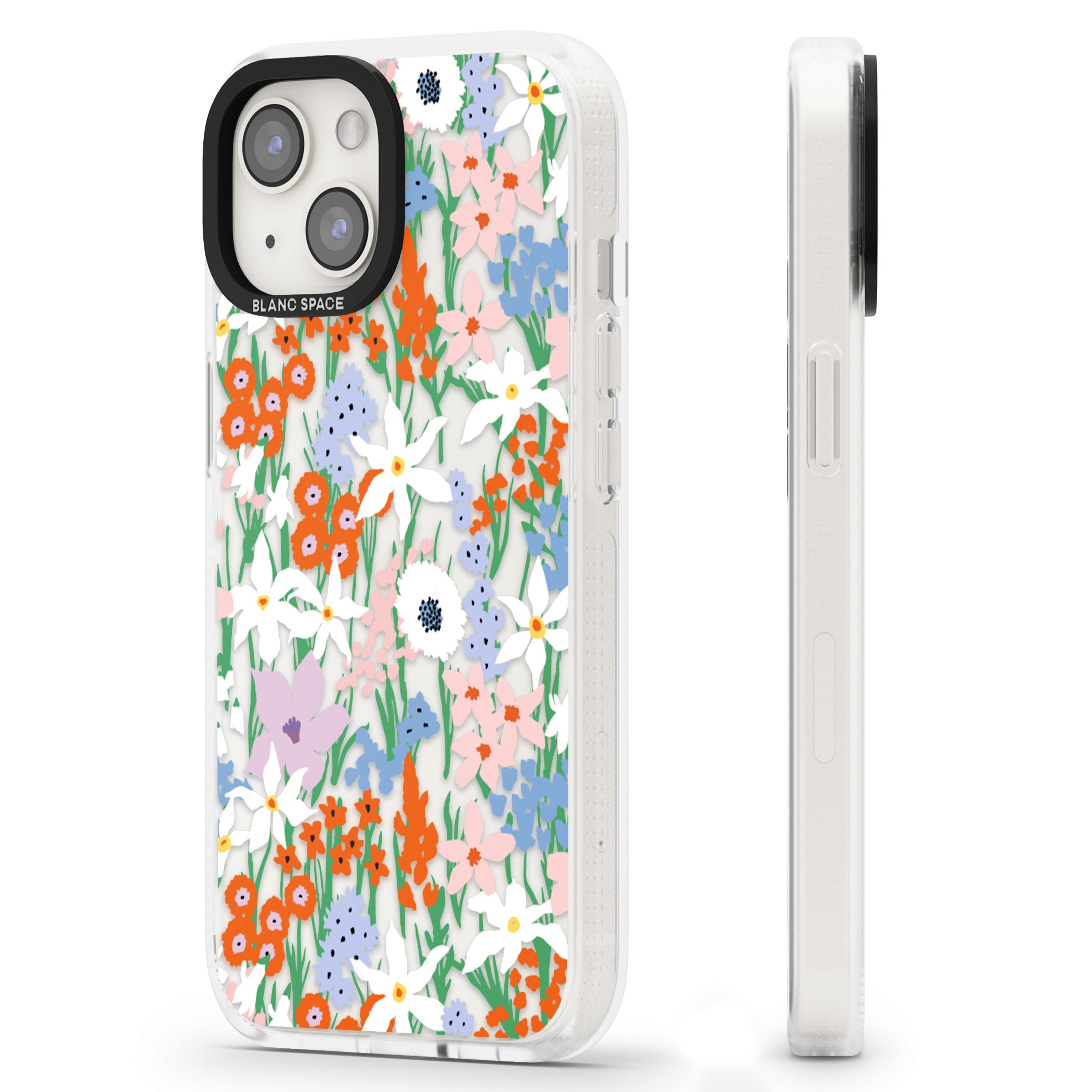 Springtime Meadow: Transparent iPhone 15 / 14 / 13 Clear Case Impact Air - Blanc Space