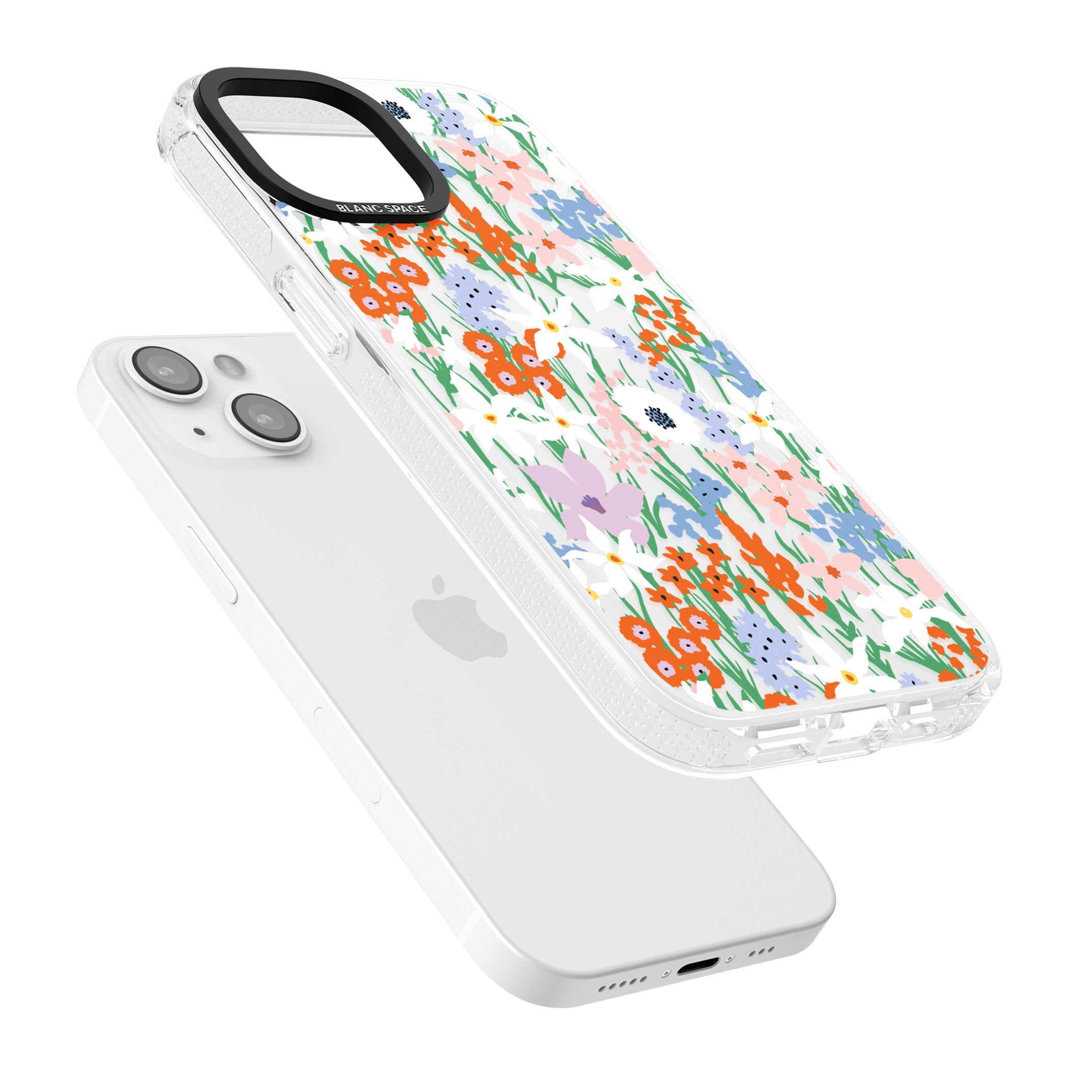 Springtime Meadow: Transparent iPhone 15 / 14 / 13 Clear Case Impact Air - Blanc Space