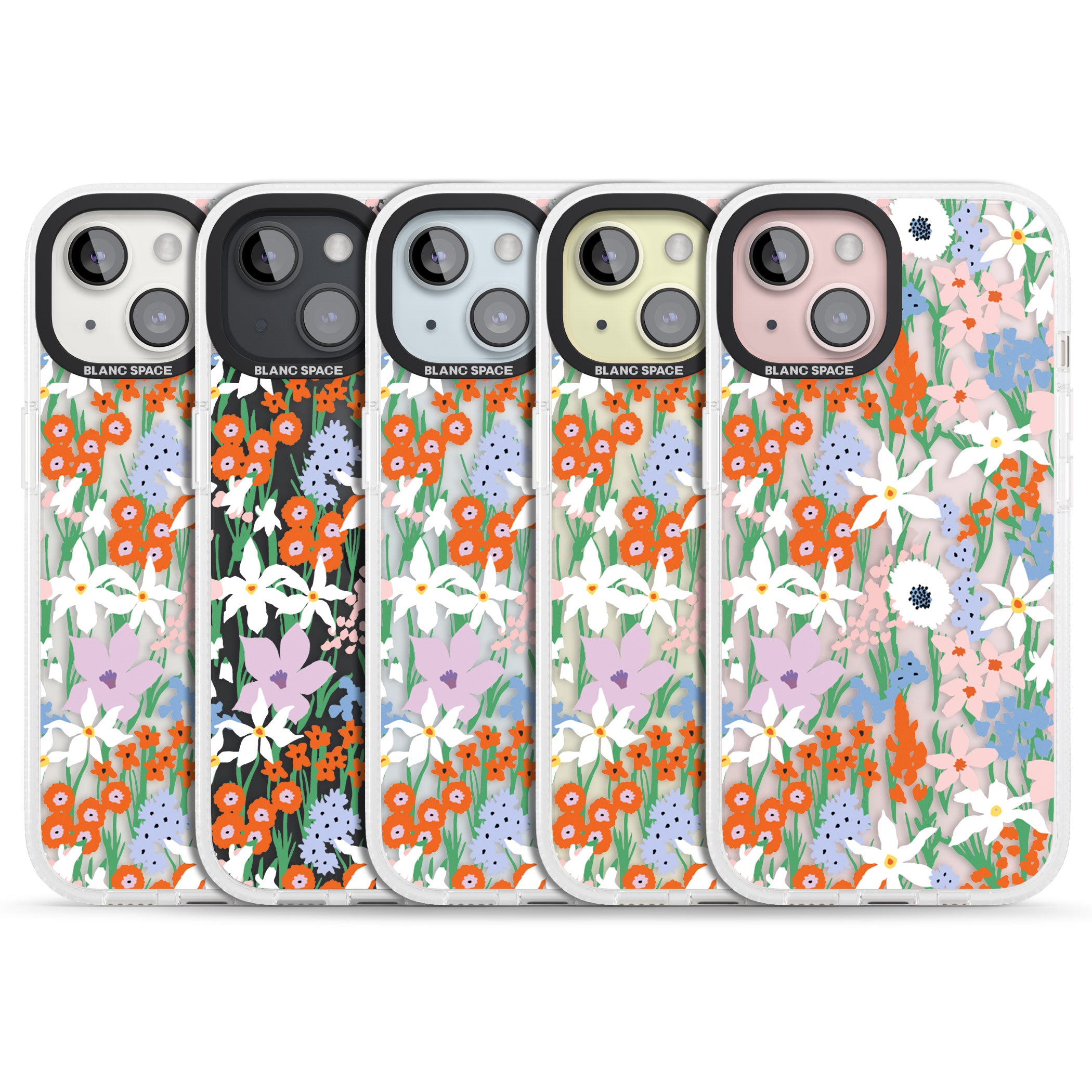 Springtime Meadow: Transparent iPhone 15 / 14 / 13 Clear Case Impact Air - Blanc Space