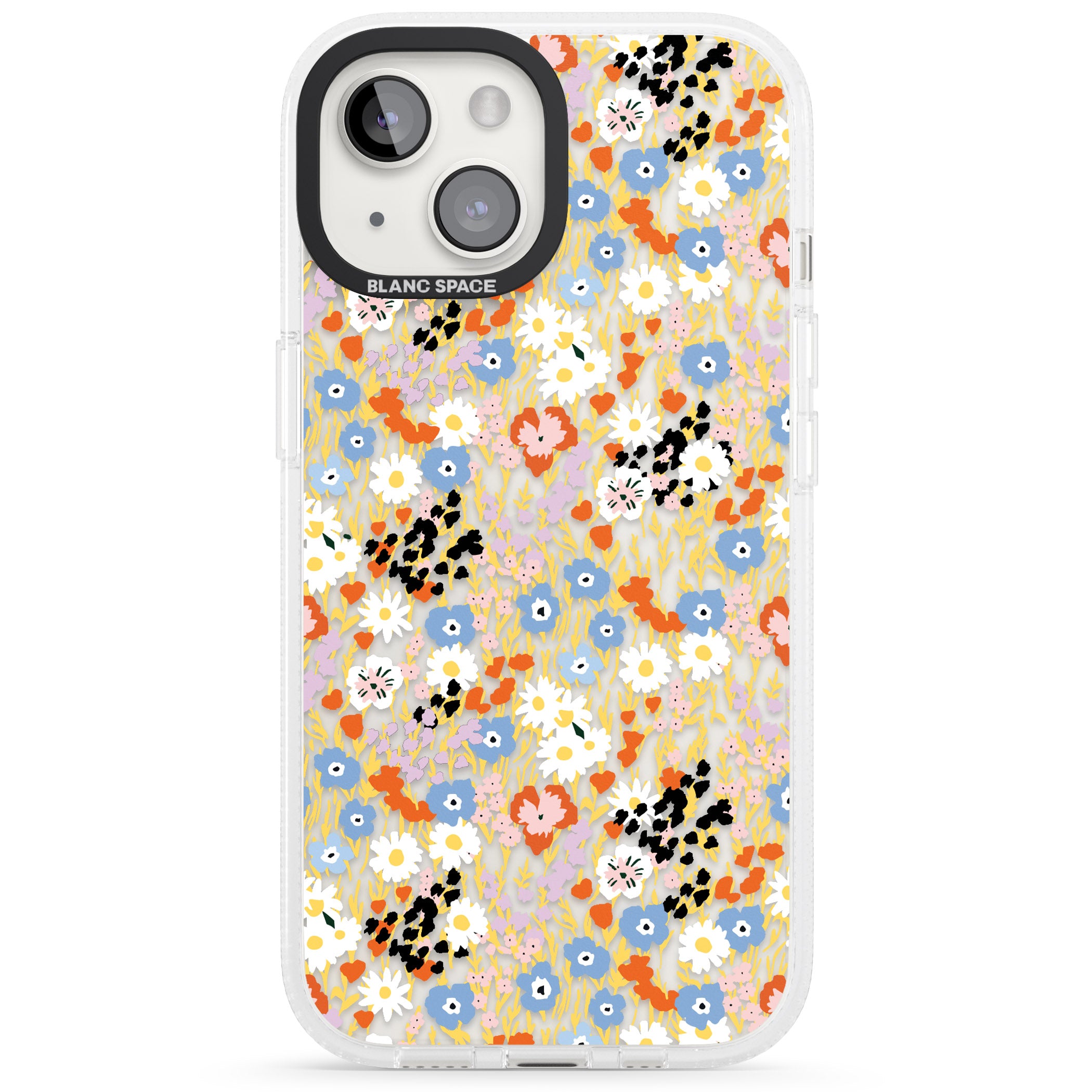Busy Floral Mix: Transparent iPhone 15 / 14 / 13 Clear Case Impact Air - Blanc Space