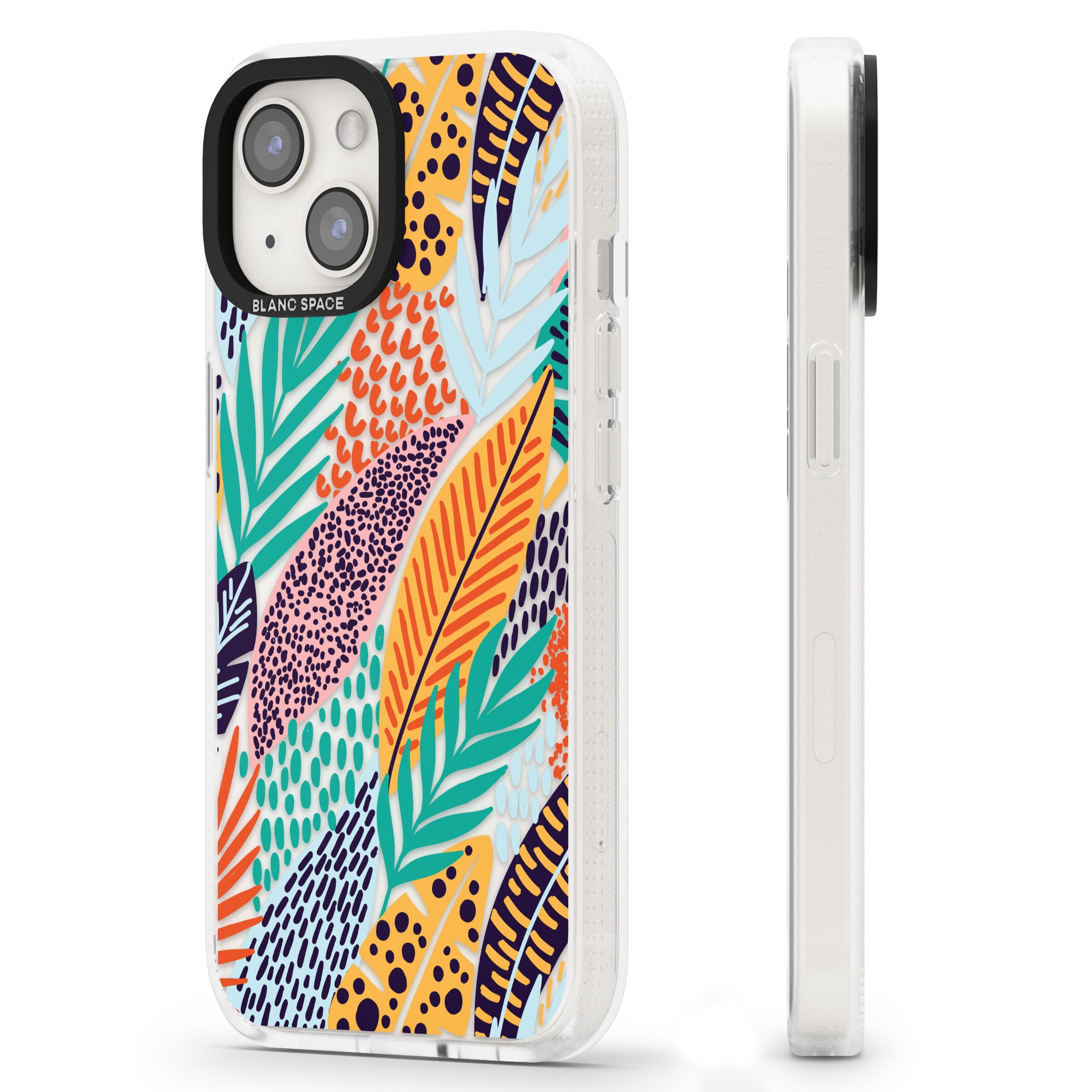 Colourful Leaves Mixture iPhone 15 / 14 / 13 Clear Case Impact Air - Blanc Space