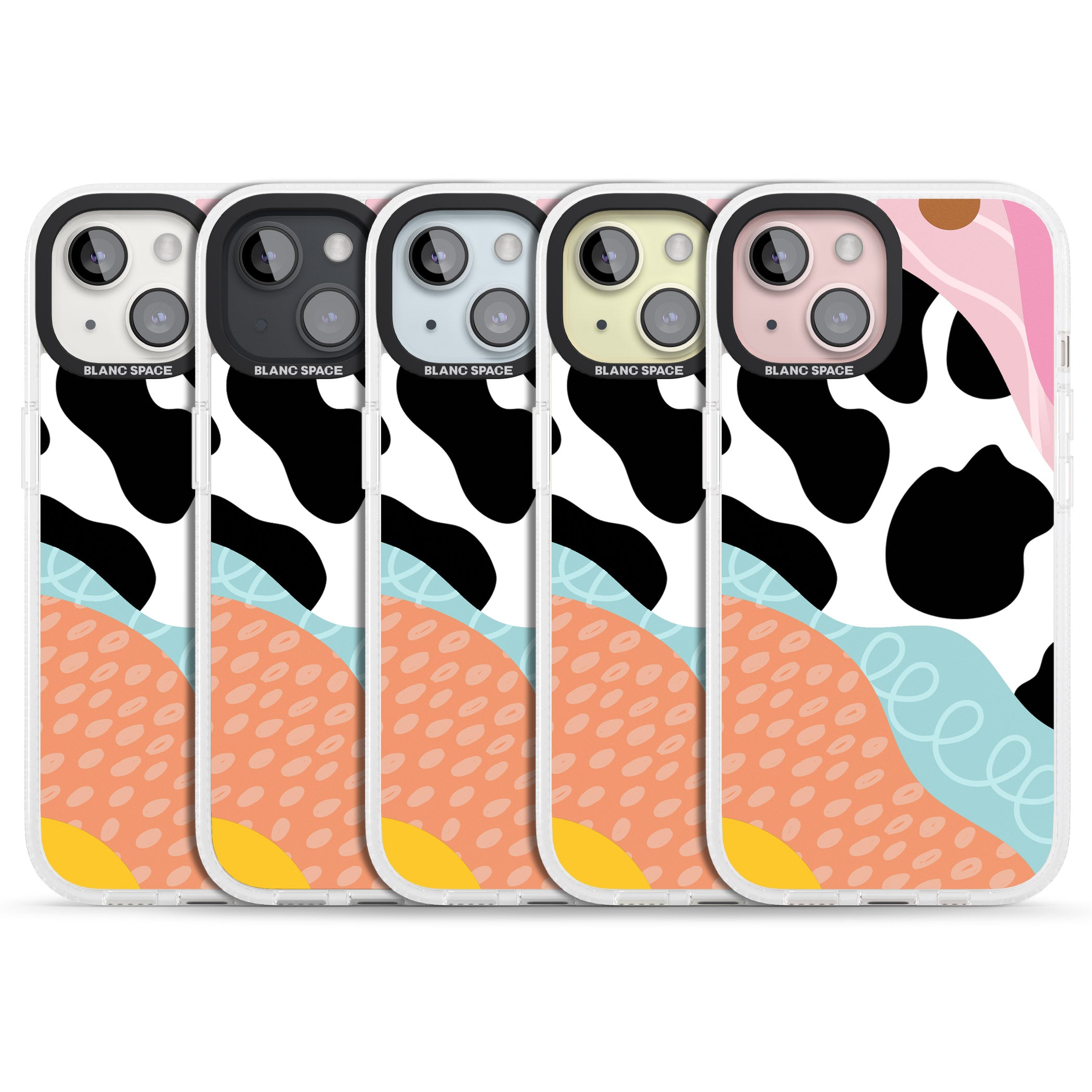 Abstract Elegance iPhone 15 / 14 / 13 Clear Case Impact Air - Blanc Space