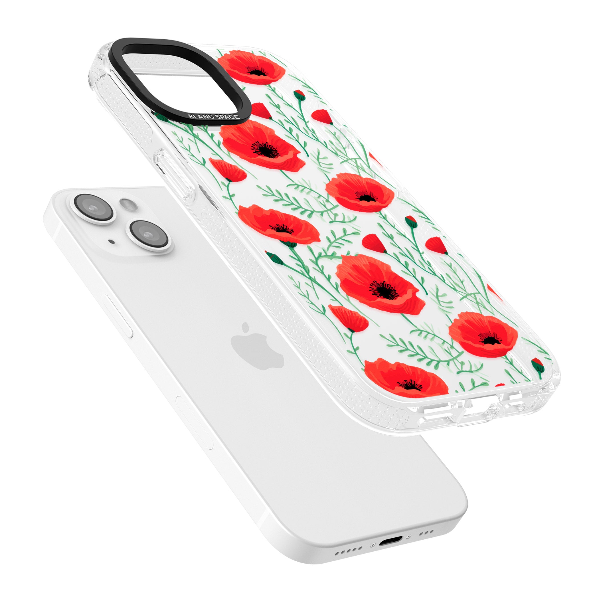 Poppy Garden iPhone 15 / 14 / 13 Clear Case Impact Air - Blanc Space