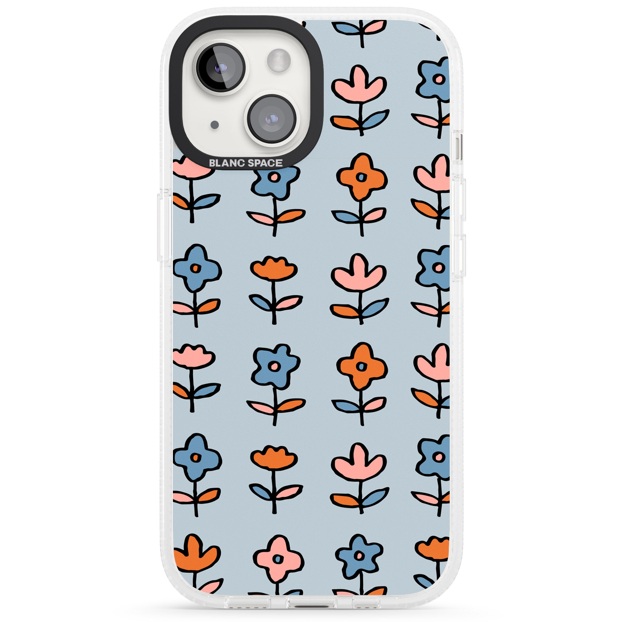 Vintage Floral Array iPhone 15 / 14 / 13 Clear Case Impact Air - Blanc Space