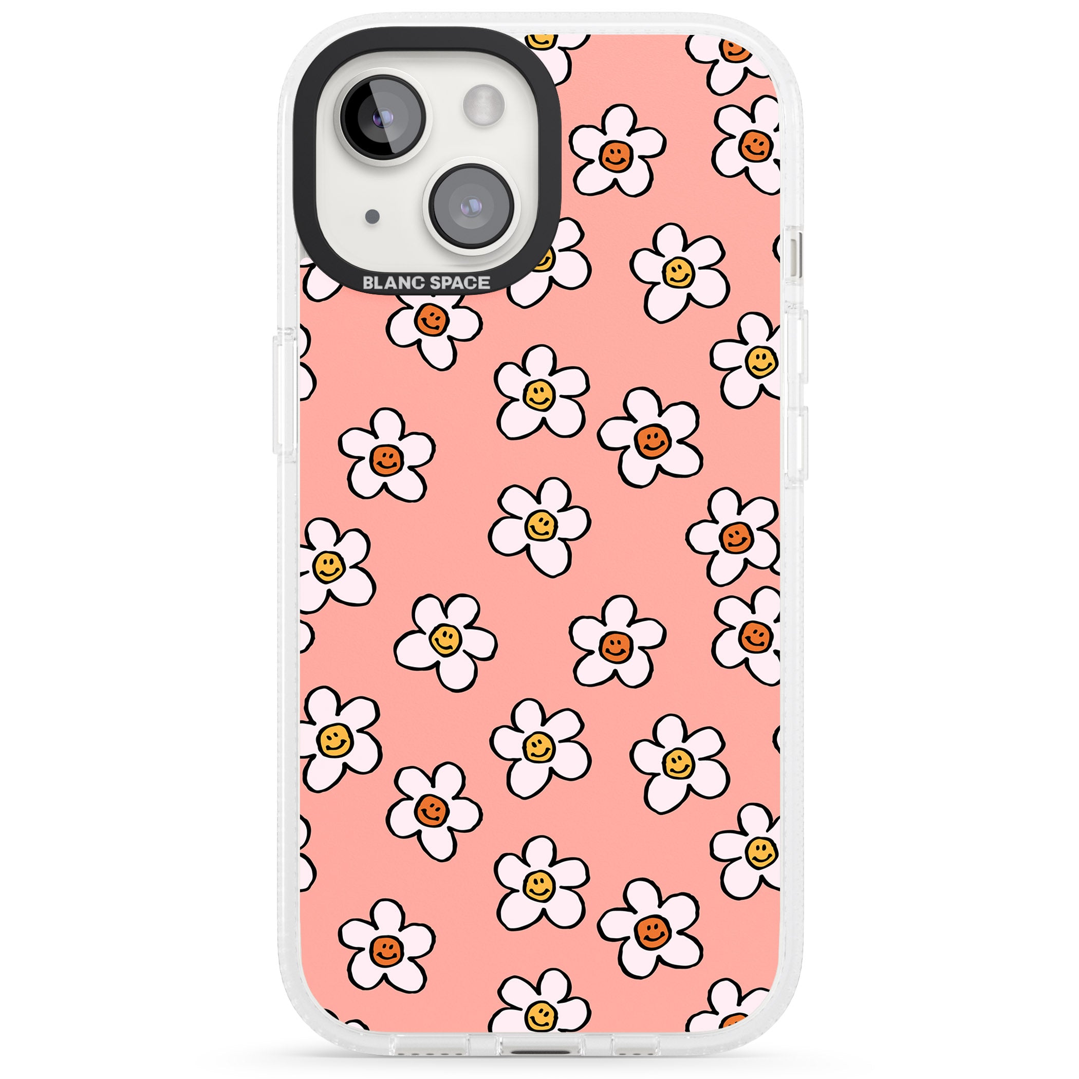 Peachy Daisy Smiles iPhone 15 / 14 / 13 Clear Case Impact Air - Blanc Space