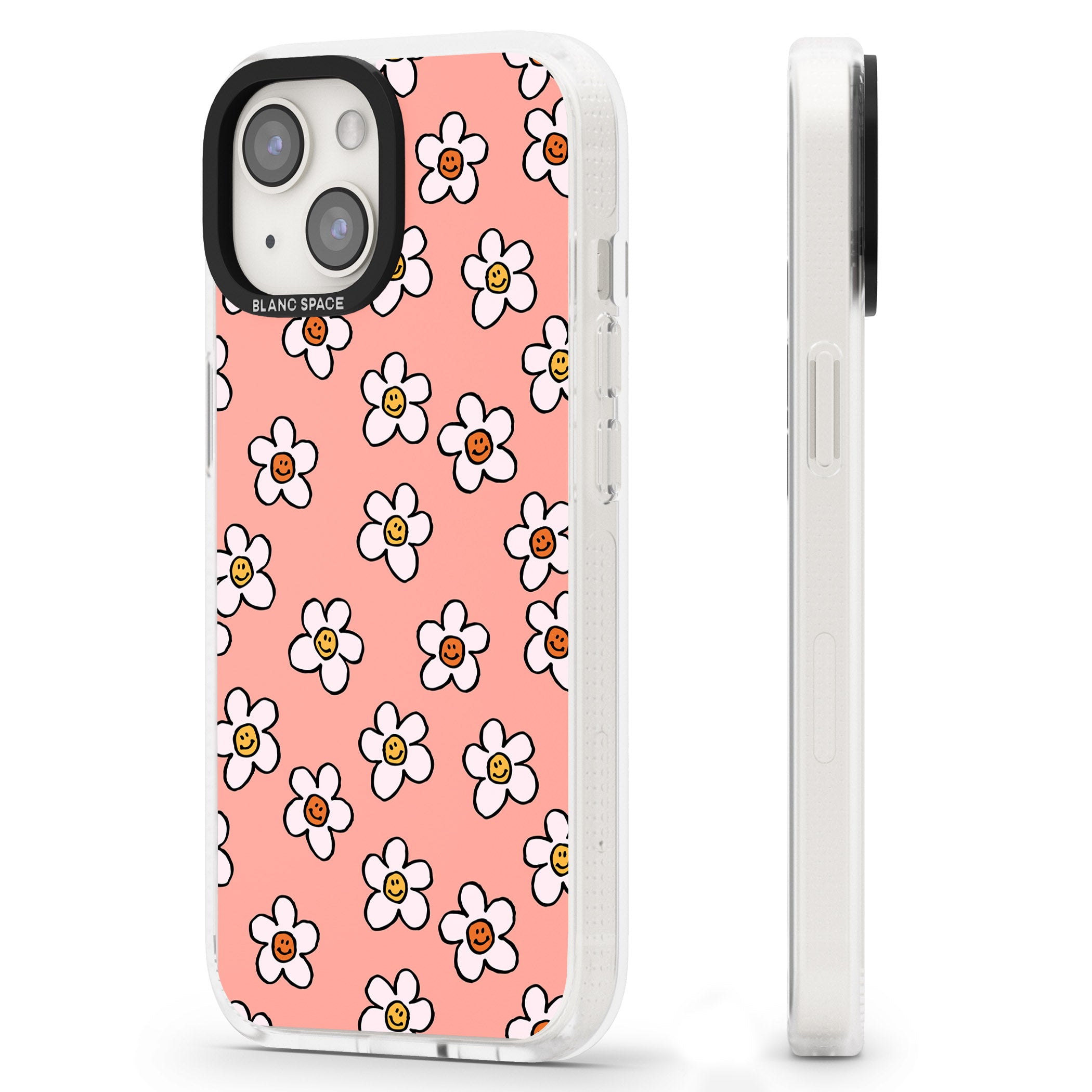 Peachy Daisy Smiles iPhone 15 / 14 / 13 Clear Case Impact Air - Blanc Space