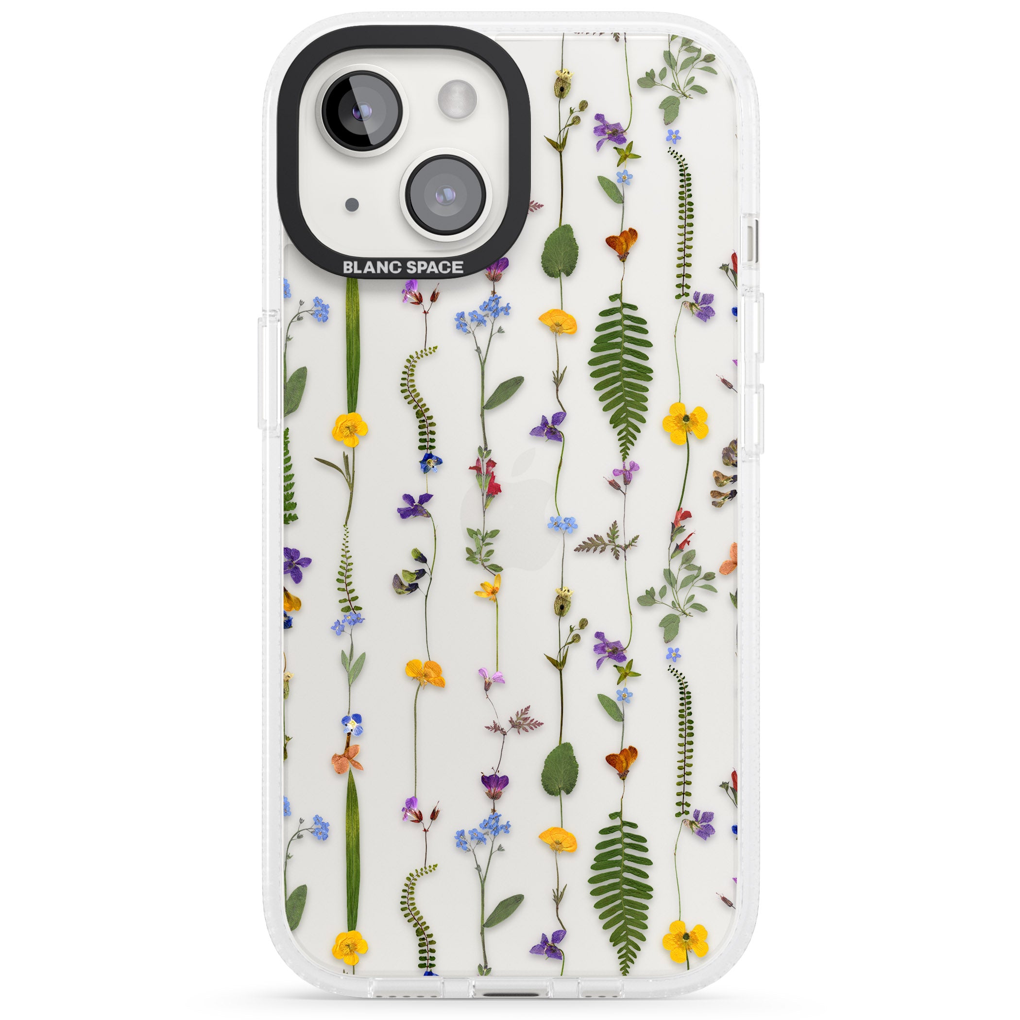 Wildflower Chain iPhone 15 / 14 / 13 Clear Case Impact Air - Blanc Space