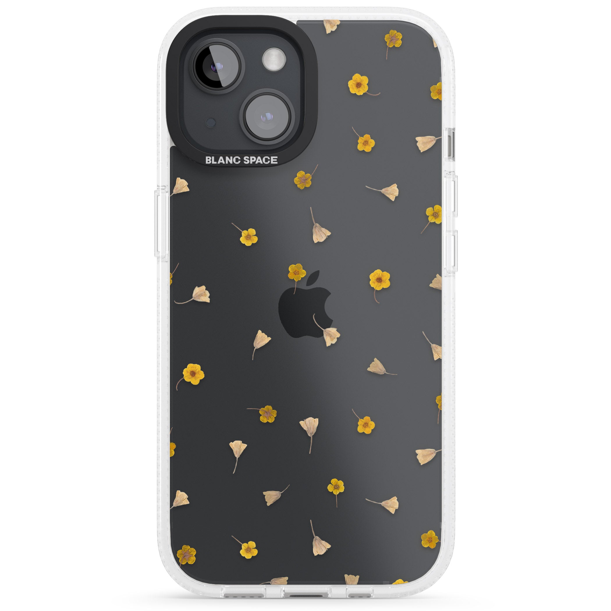 Small Flower Mix - Dried Flower-Inspired Design iPhone 15 / 14 / 13 Clear Case Impact Air - Blanc Space