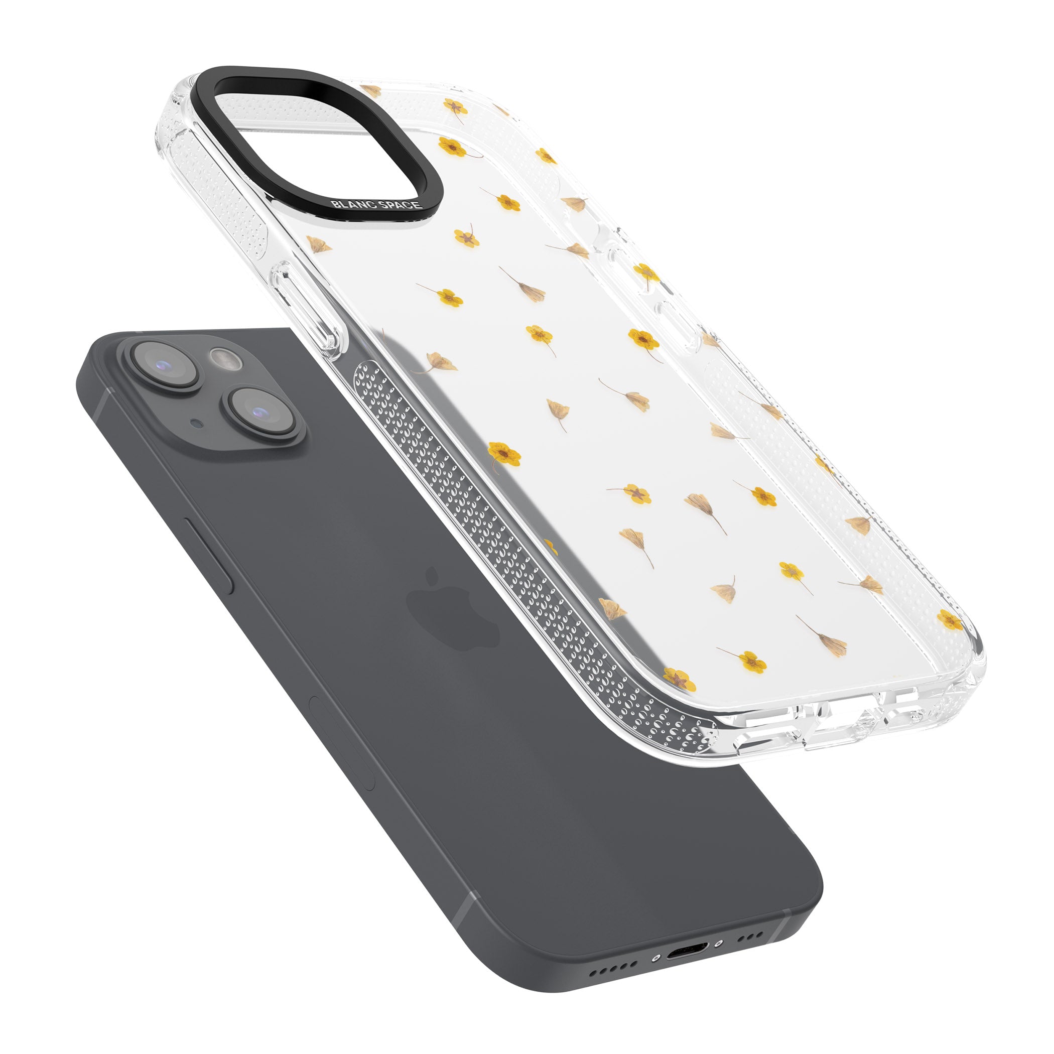 Small Flower Mix - Dried Flower-Inspired Design iPhone 15 / 14 / 13 Clear Case Impact Air - Blanc Space