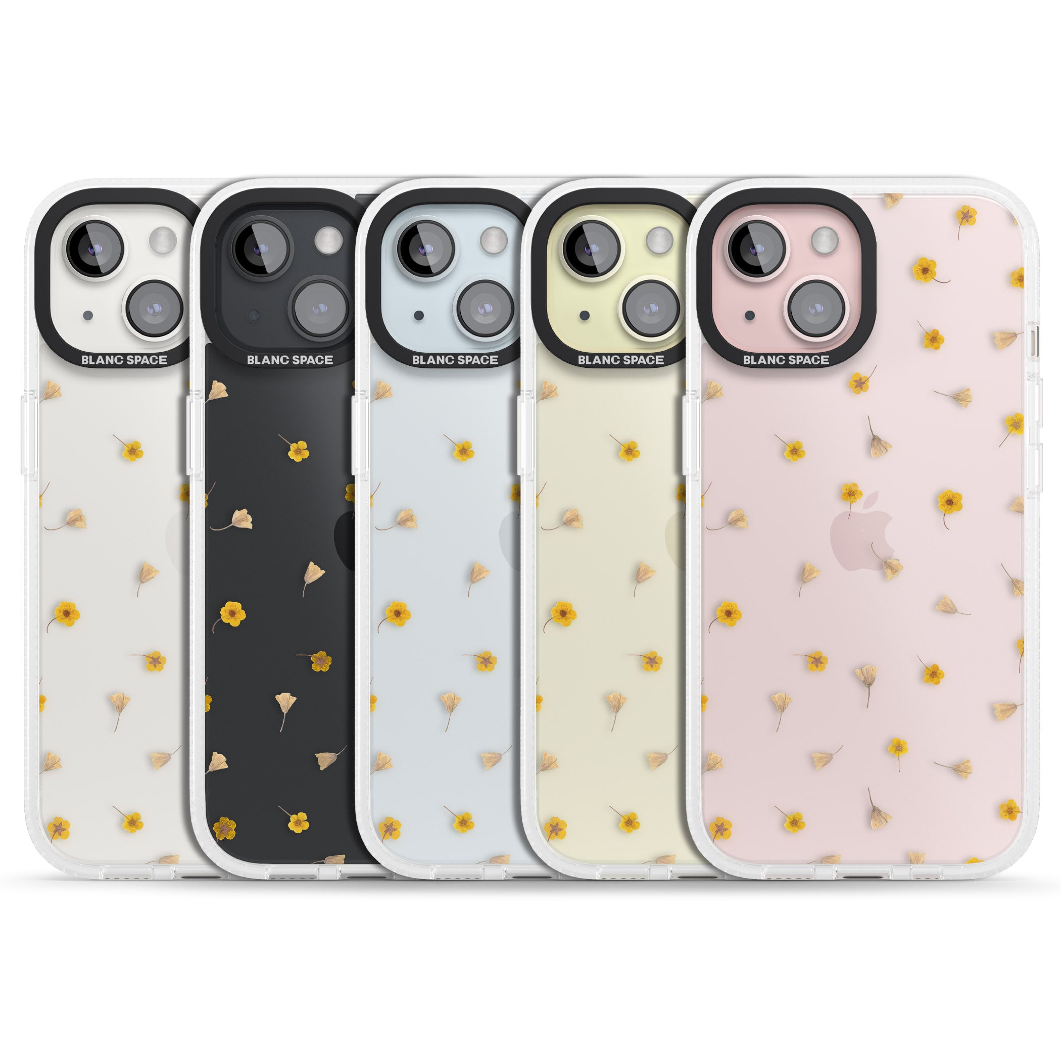 Small Flower Mix - Dried Flower-Inspired Design iPhone 15 / 14 / 13 Clear Case Impact Air - Blanc Space