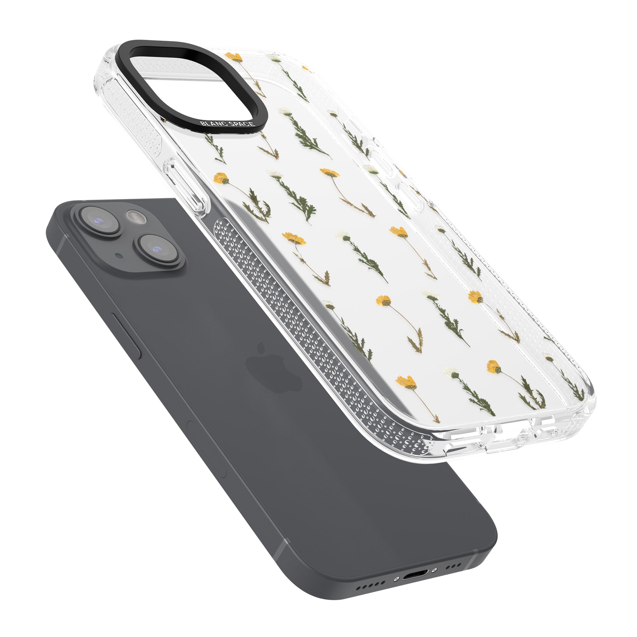 Pressed Flower iPhone 15 / 14 / 13 Clear Case Impact Air - Blanc Space