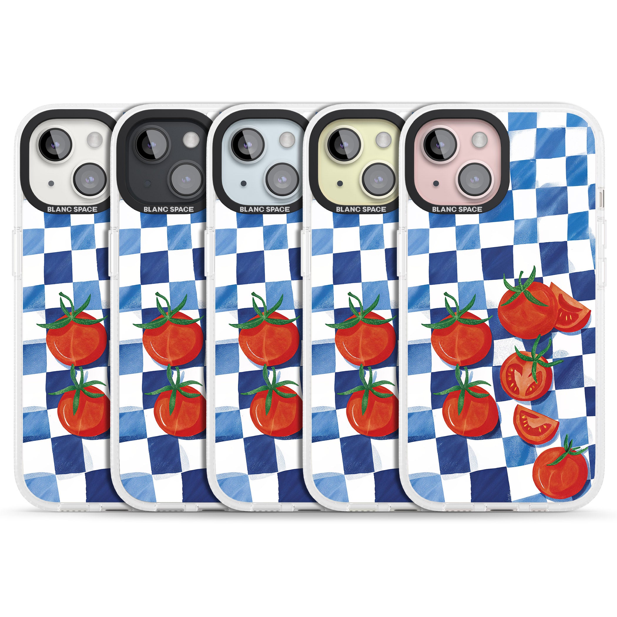 Blue Picnic Blanket & Tomatoes iPhone 15 / 14 / 13 Clear Case Impact Air - Blanc Space
