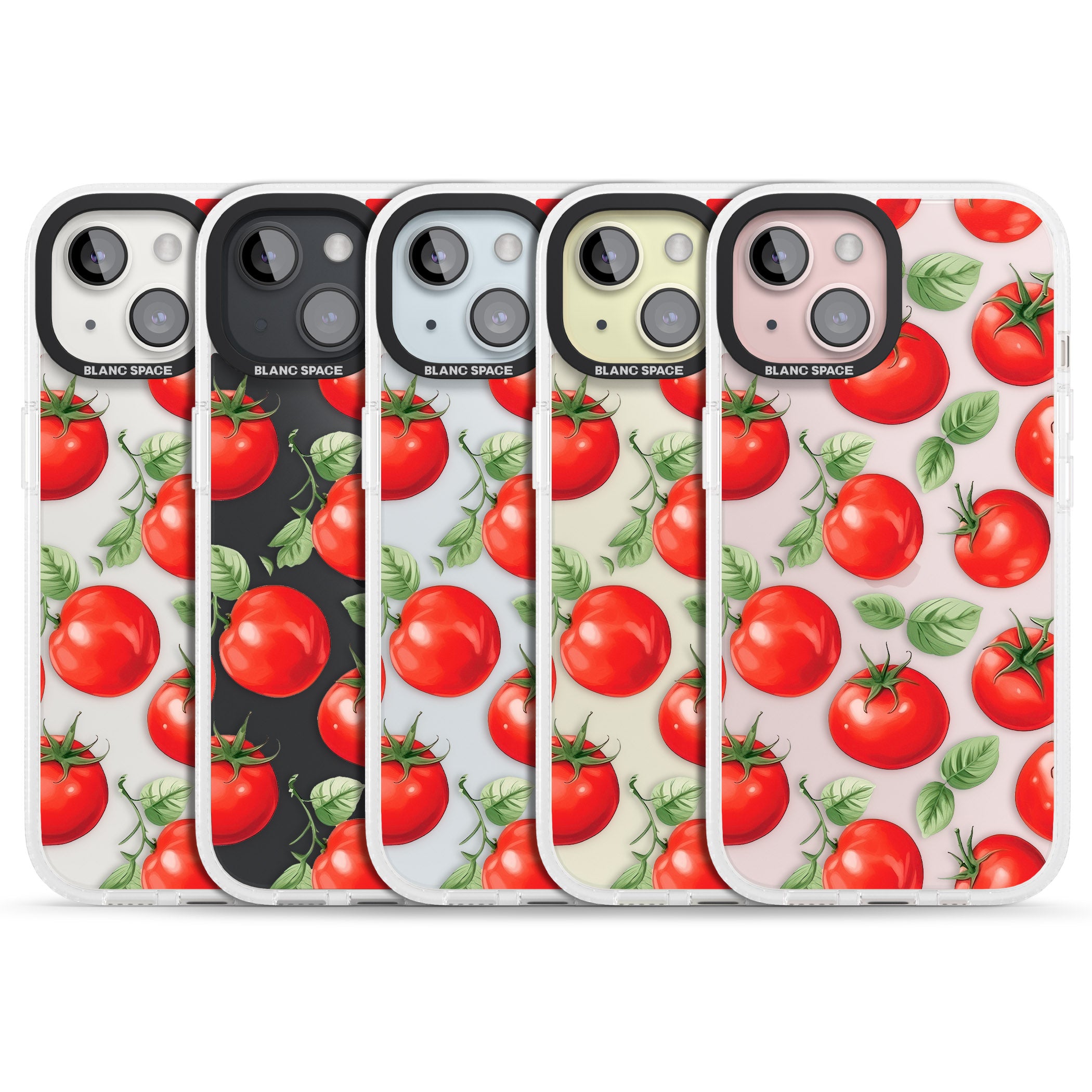 Tomato Pattern iPhone 15 / 14 / 13 Clear Case Impact Air - Blanc Space