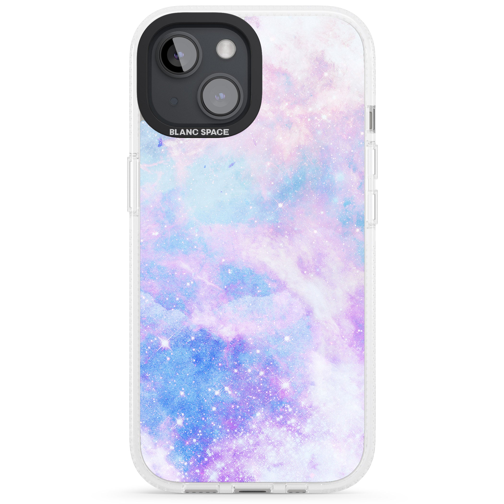 Light Blue Galaxy Pattern Design iPhone 15 / 14 / 13 Clear Case Impact Air - Blanc Space