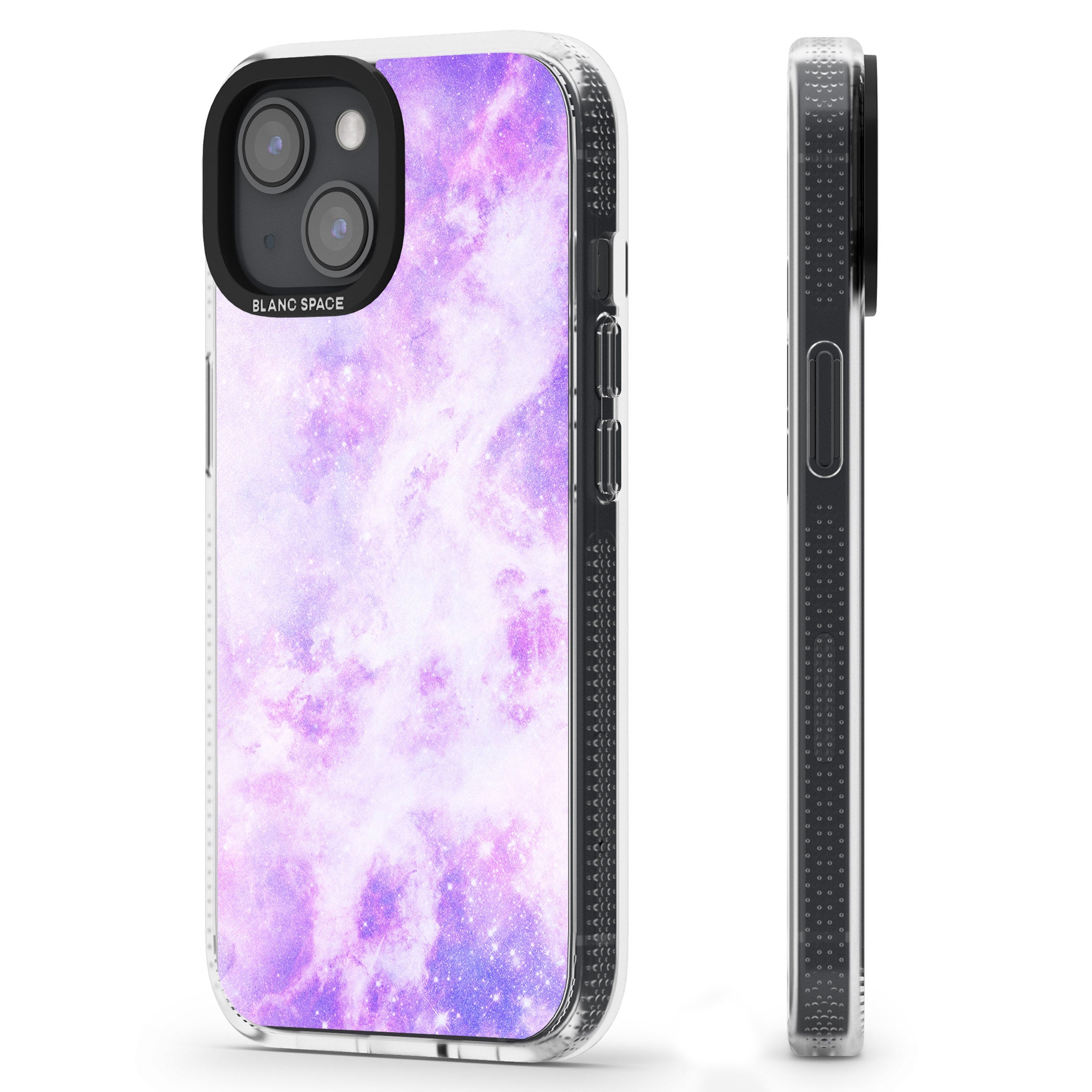 Purple Galaxy Pattern Design iPhone 15 / 14 / 13 Clear Case Impact Air - Blanc Space
